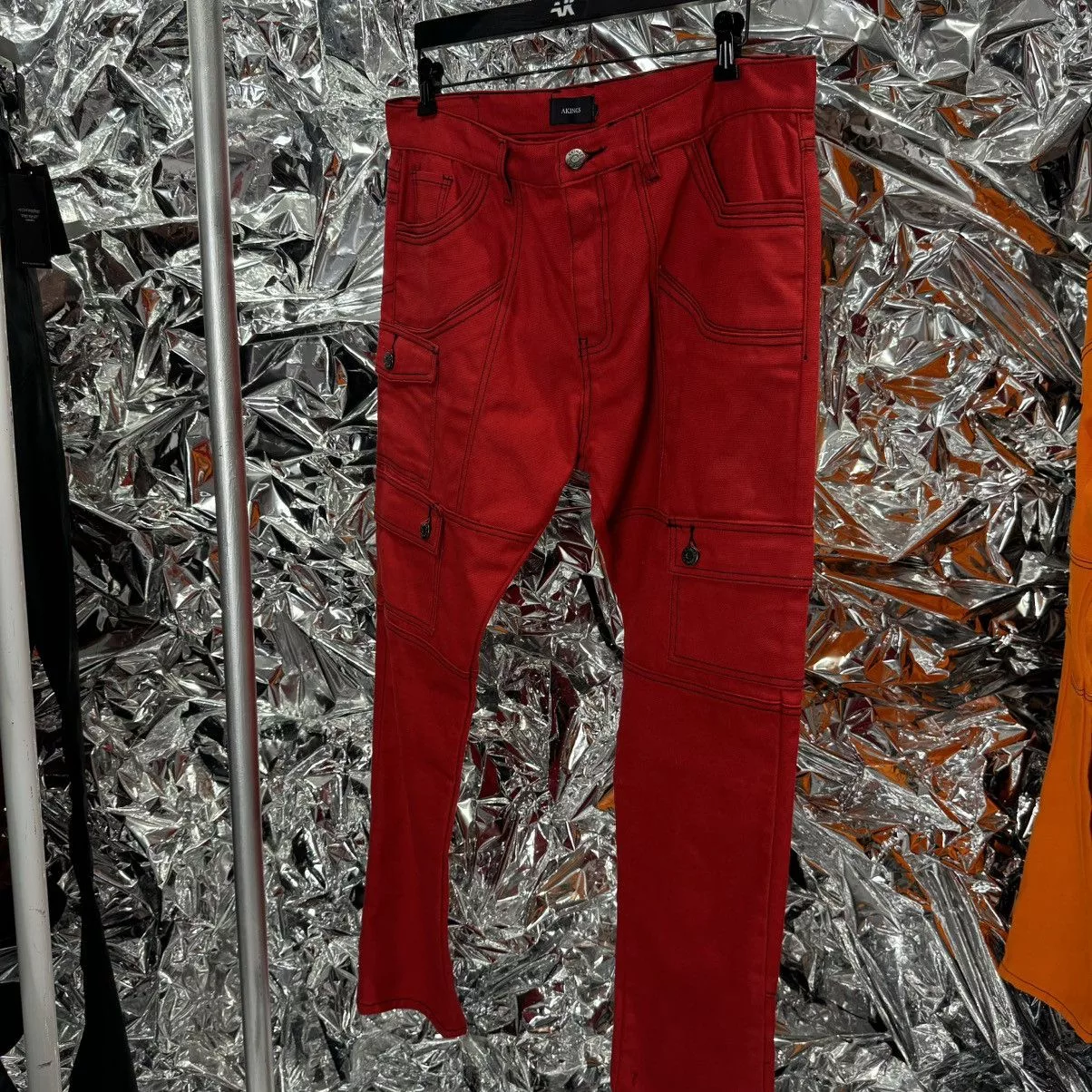 AKINGS Casual Pants Akings red cargo