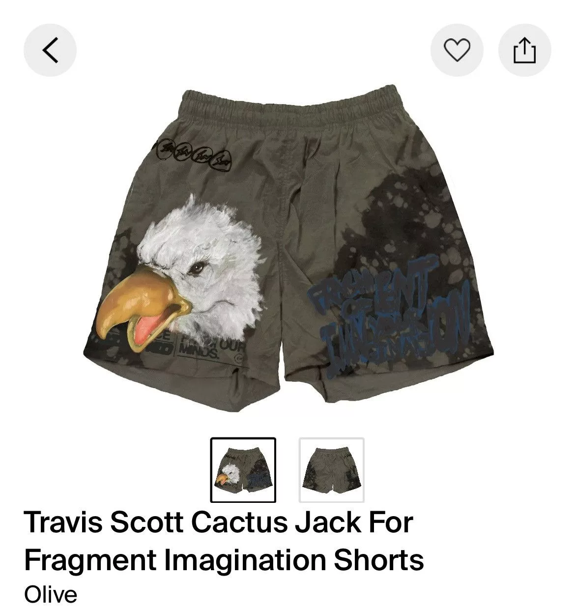 Travis Scott Shorts Travis Scott cactus for fragment imagination short Green