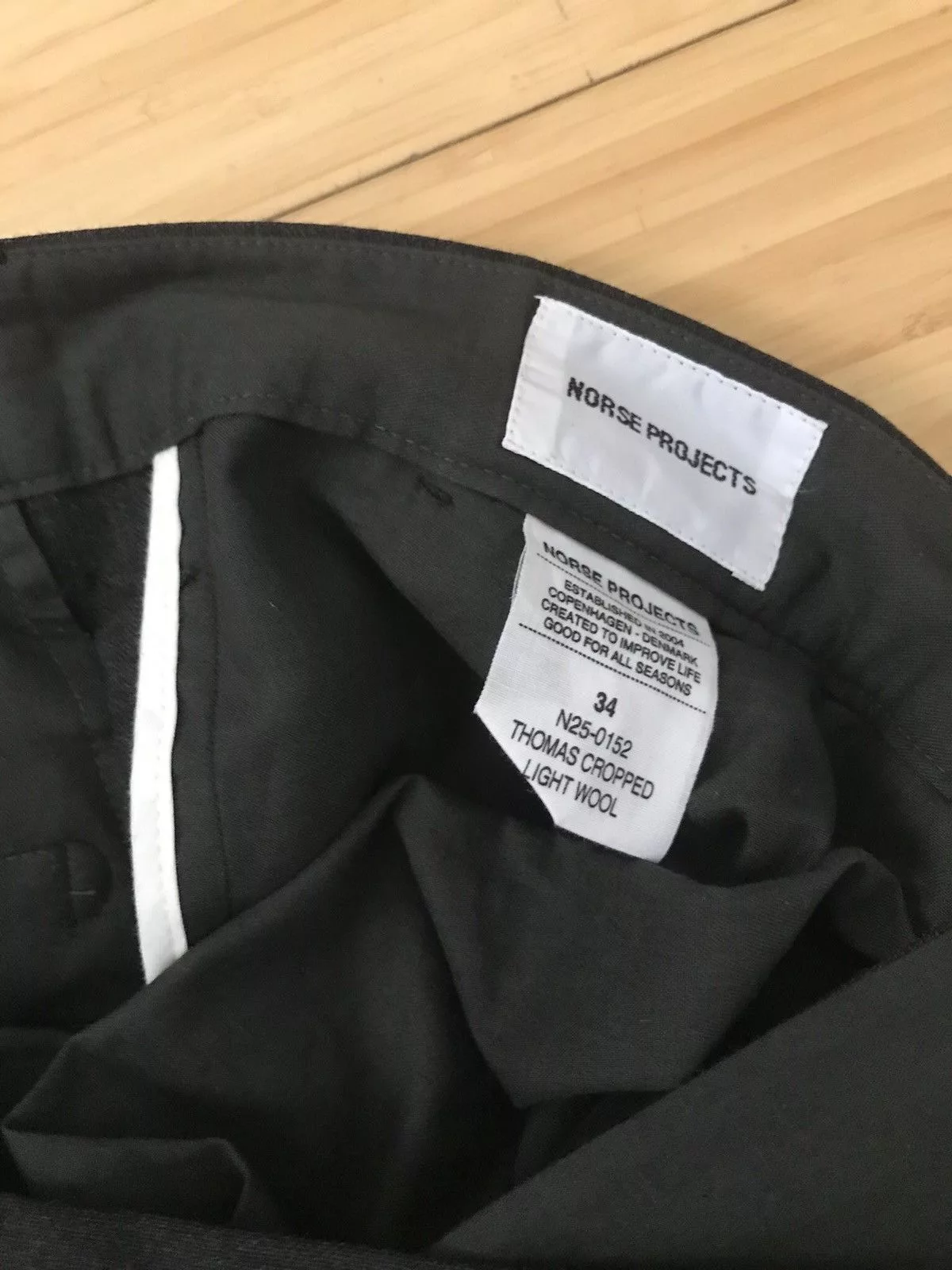 Norse Projects Suits Norse Projects Thomas Charcoal Gray Wool Suit Cropped Notch Cropped Pants