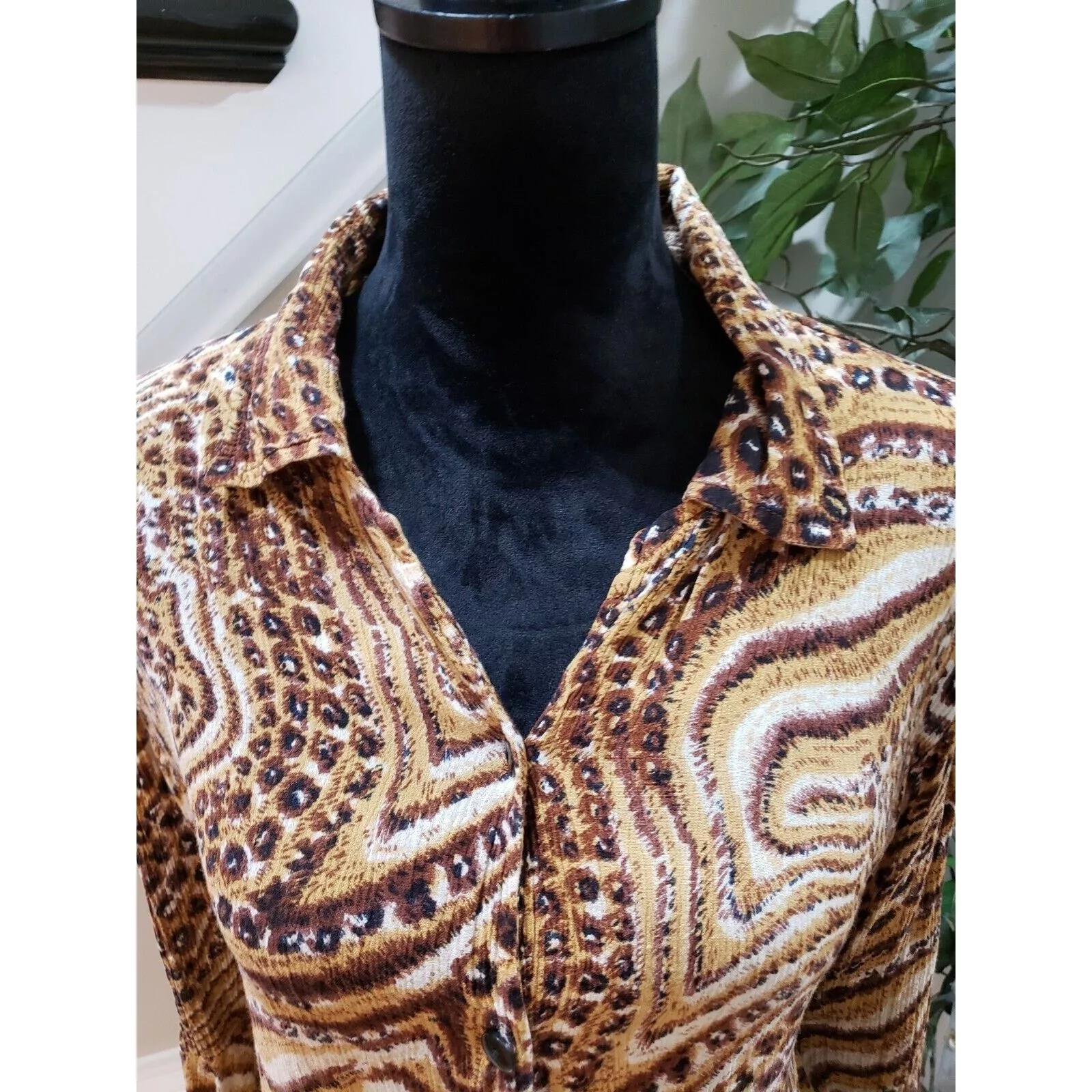 Other Button Ups Other MPH Collection Collared Long Sleeve Button Down Shirt 2X Brown
