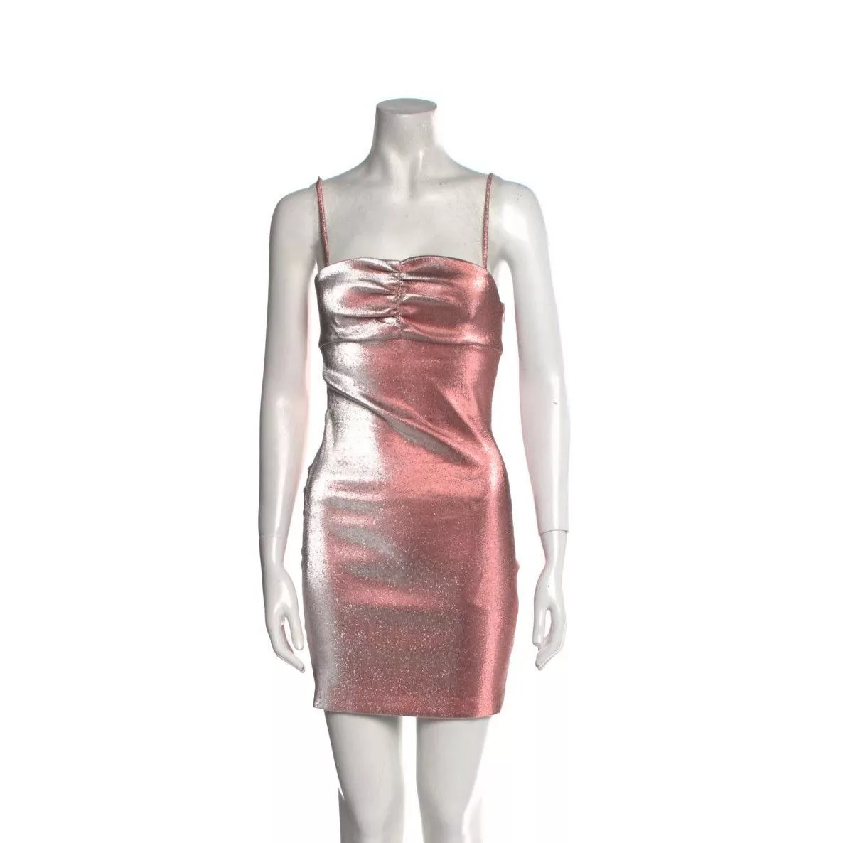 Area Mini Dresses AREA METALLIC MINI DRESS Silver