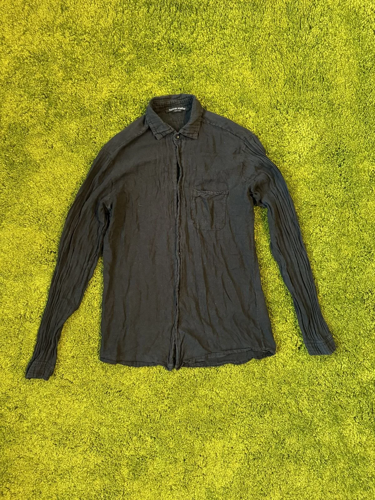 Designer Shirts Button Ups Designer × hannes roether Hannes Roether avant garde buttons up shirt Black Avant-Garde