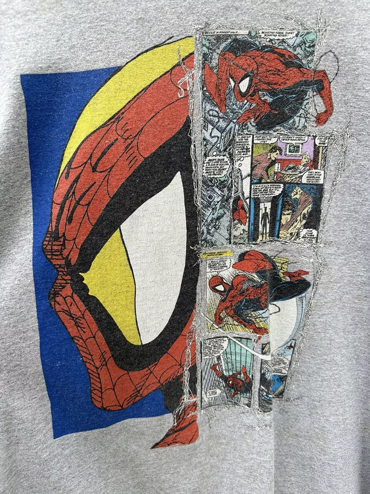 Anime Short Sleeve T Shirts Anime × Marvel Comics Marvel Spiderman Printed Tshirt A68 Silver