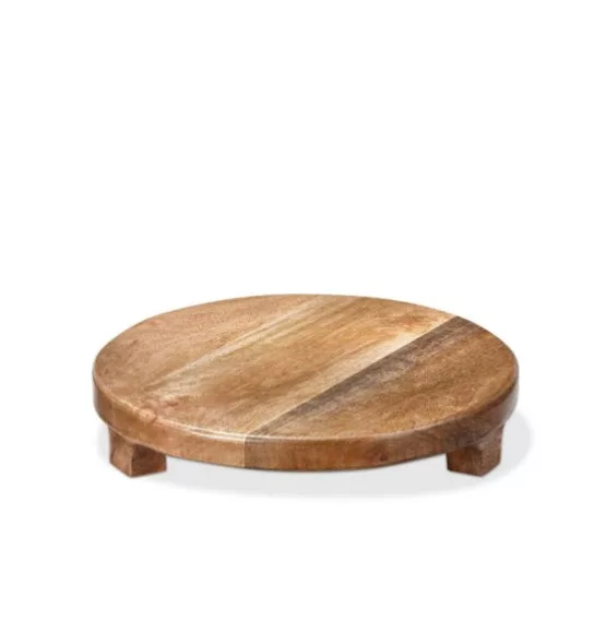 Natural Footed Round Serv Board Small