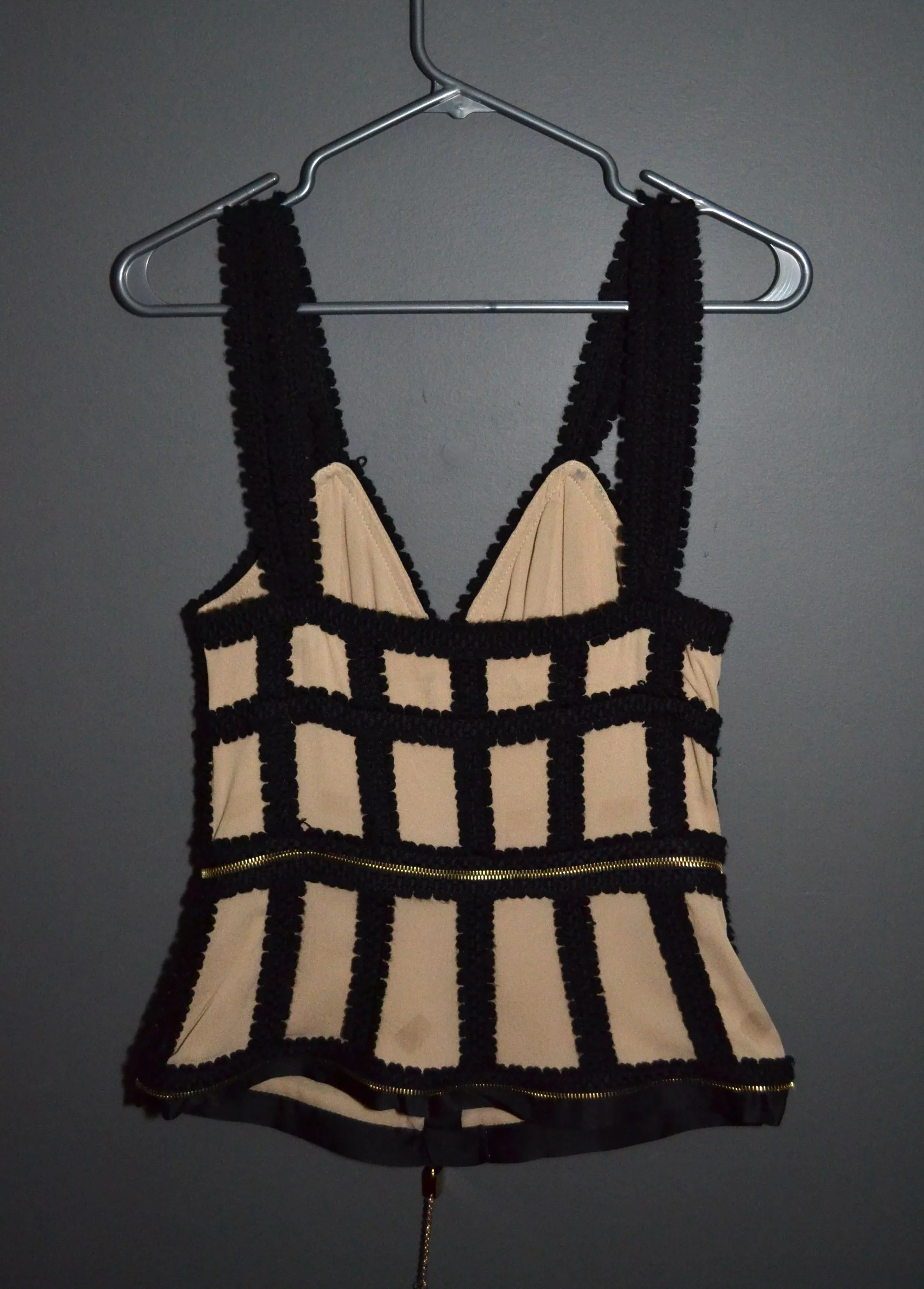 Alexander McQueen Midi Dresses Alexander McQueen 2003 Lock Key Transformable Silk Dress 42 Beige
