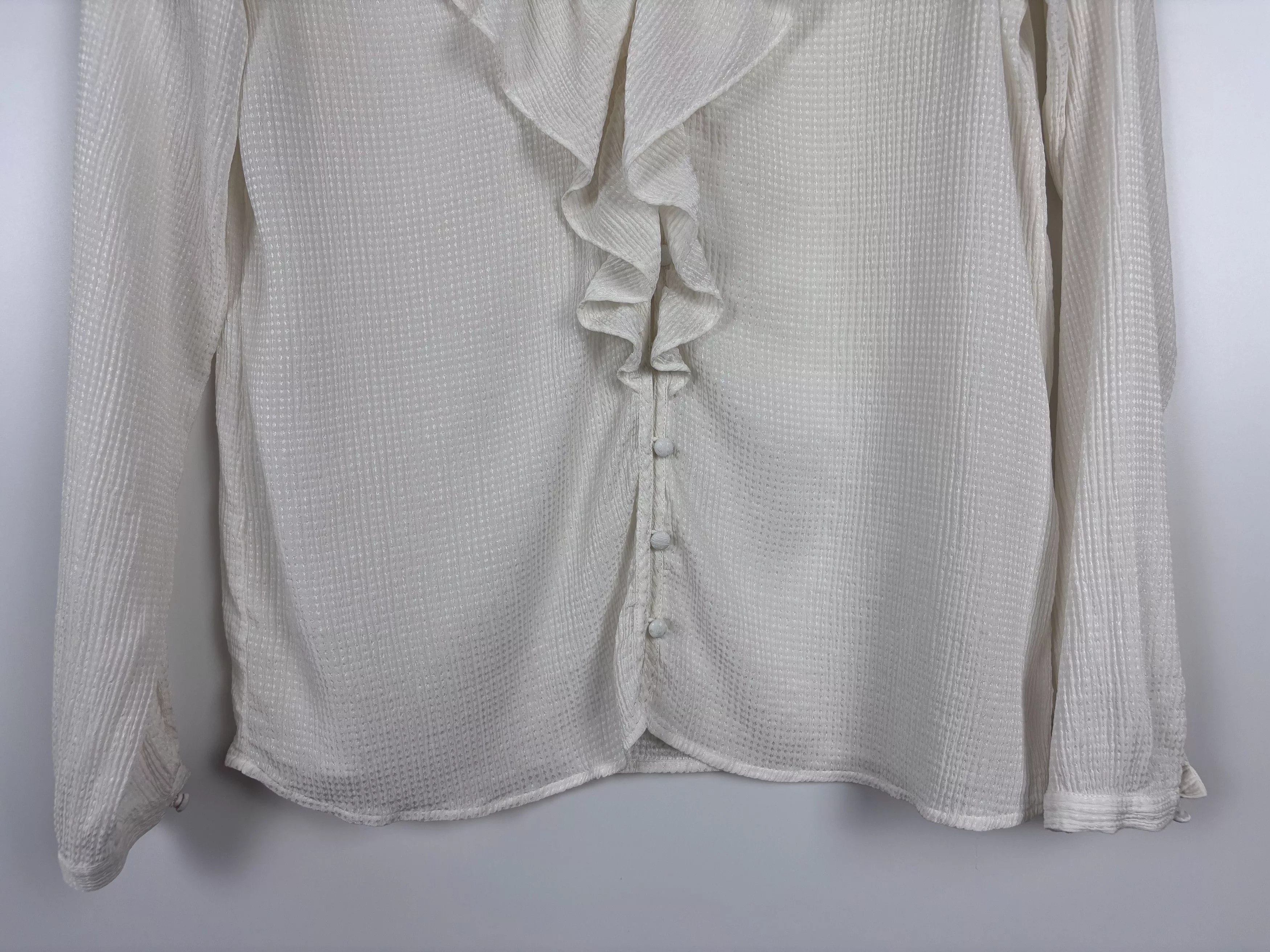 Sezane Blouses Womens Sezane Blouse Button Shirt Viscose White Size 36