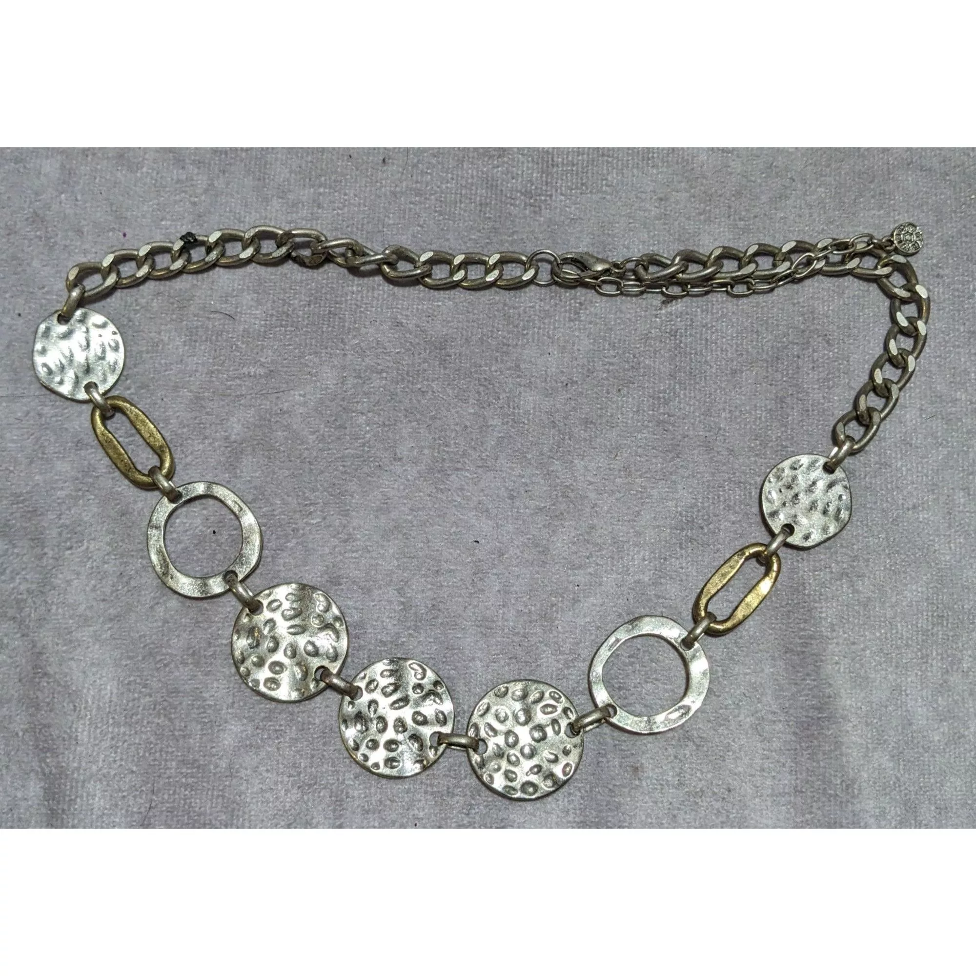 Other Necklaces Other Ruby Rd. Brutalist Hammered Disc Necklace Silver