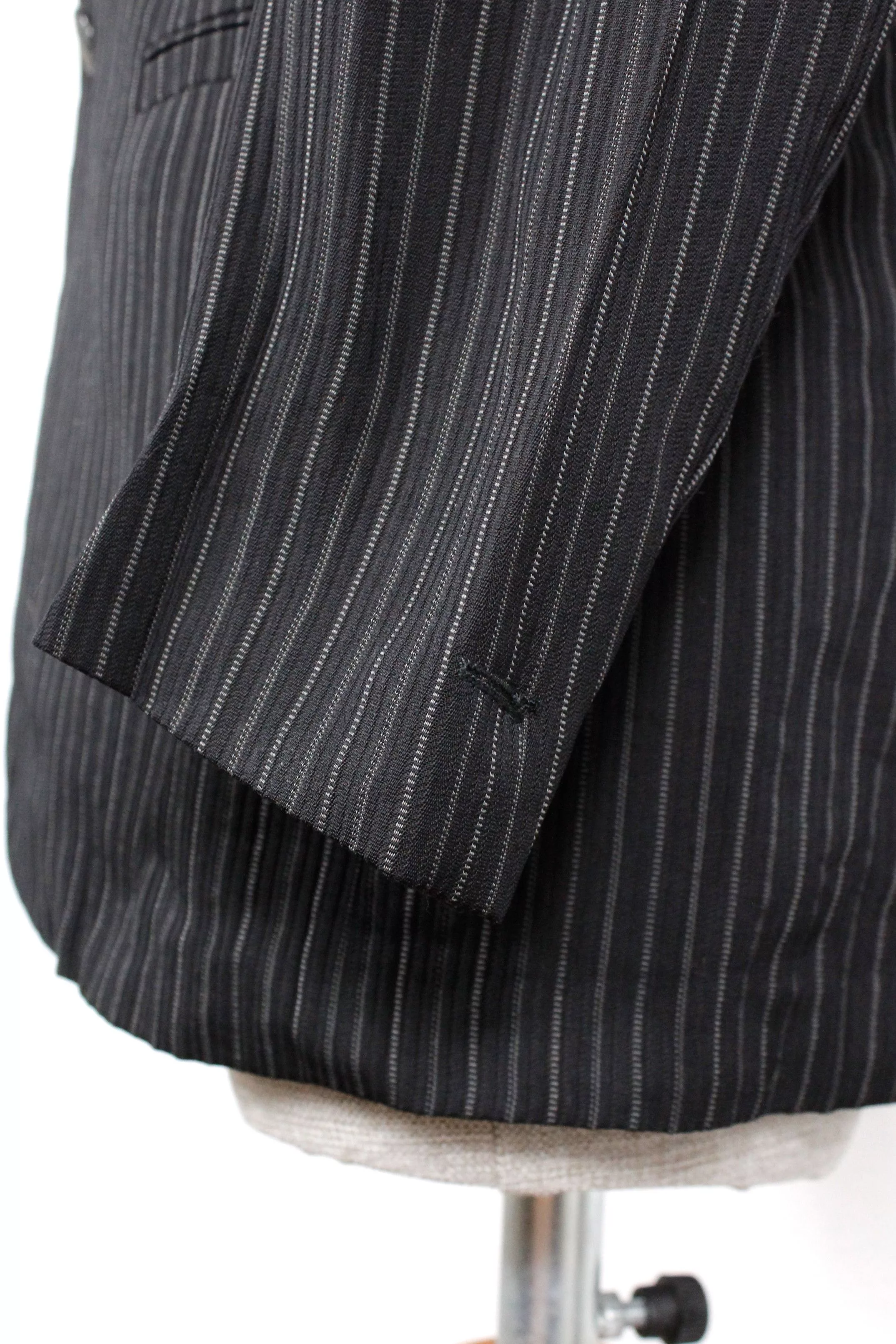 Versace Light Jackets Vintage Versace Classic V2 Striped Knit Black Blazer Jacket Luxury