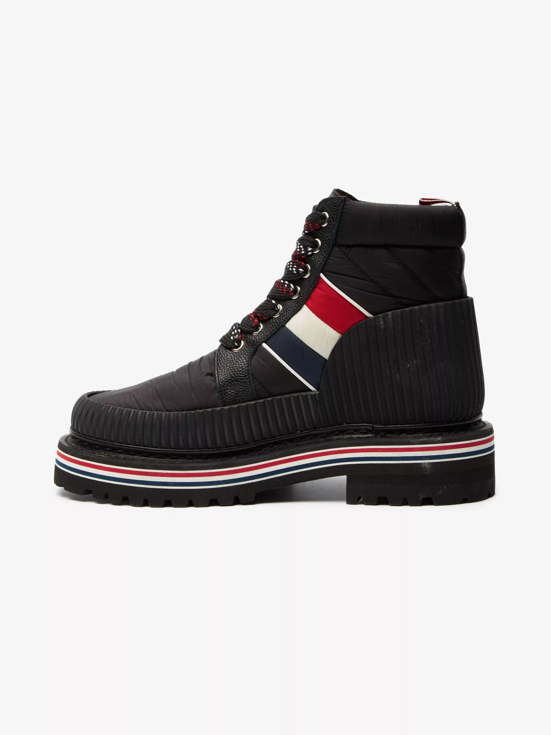 Thom Browne Boots Thom Browne Black Lines Insets Laced High Boots