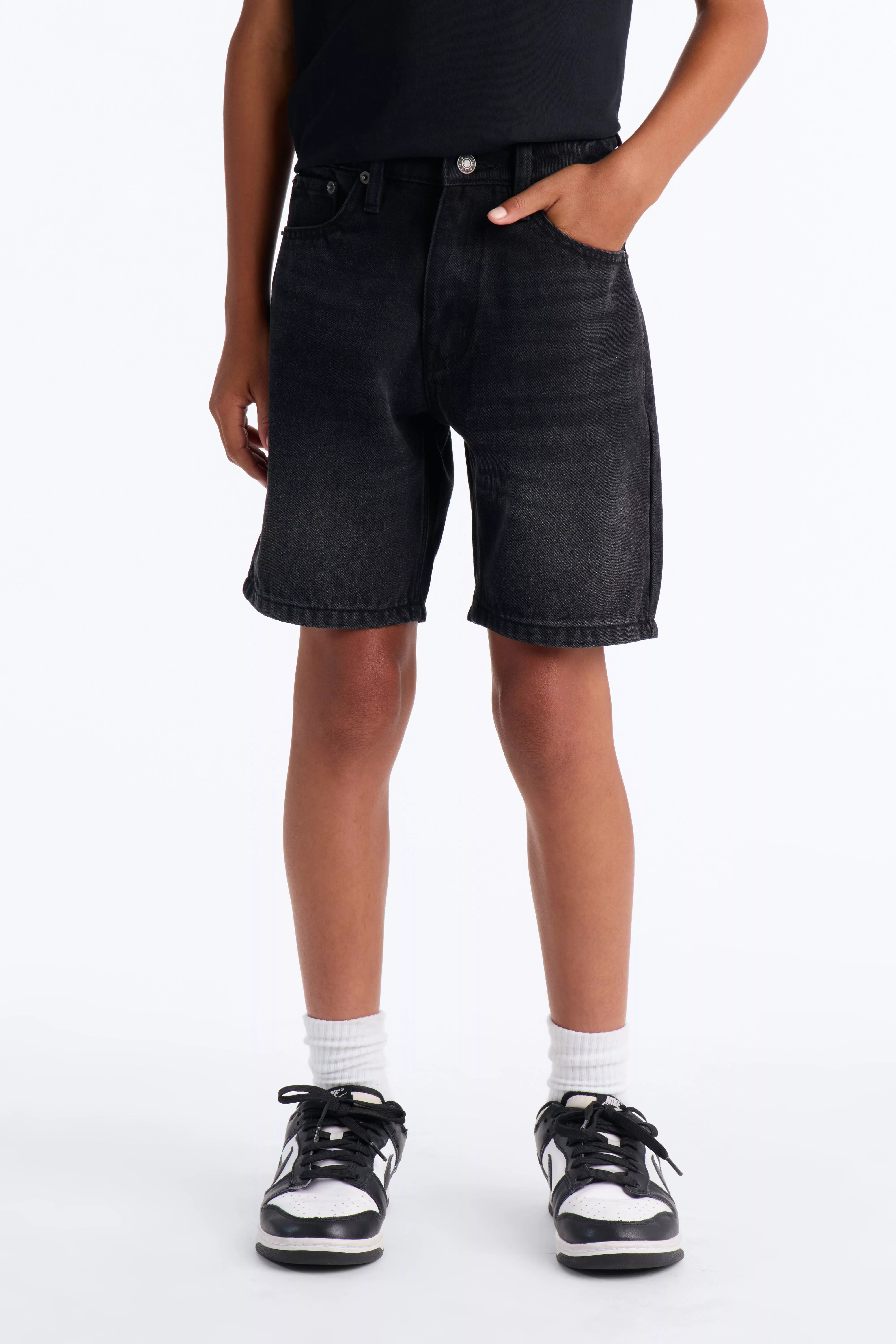 Mini Essential Relaxed Denim Short - Black Wash
