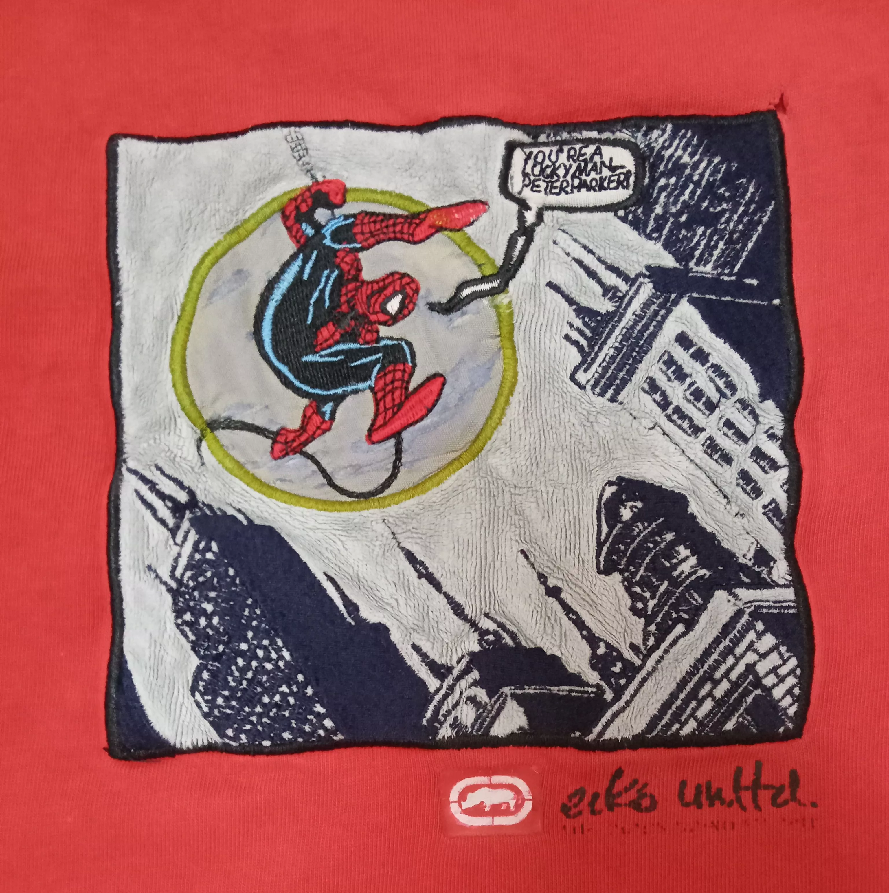 Ecko Unltd. Short Sleeve T Shirts Ecko Unltd. × Marvel Comics Vintage echo unltd x Spiderman Oversized T Shirt Multi Streetwear