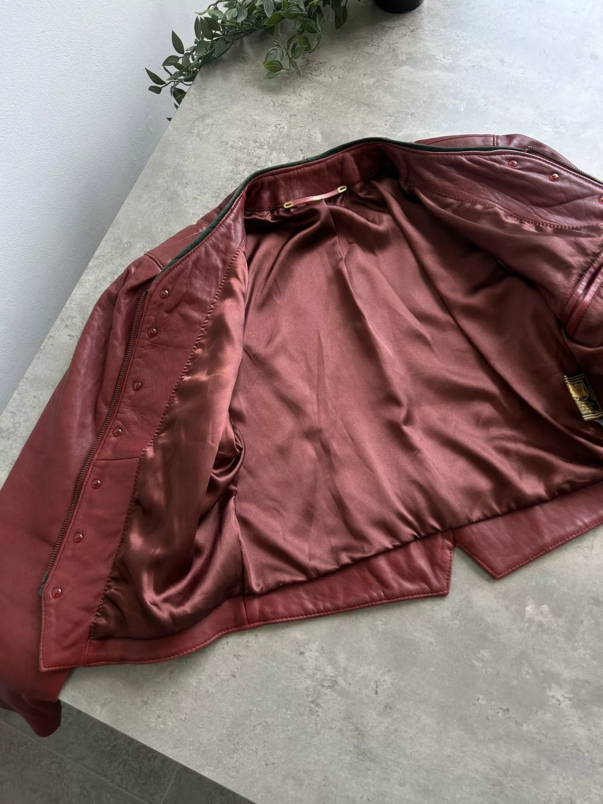 Vintage Leather Jackets RARE Gorgeous Leather Cherry Vintage Jacket with embroidery Red