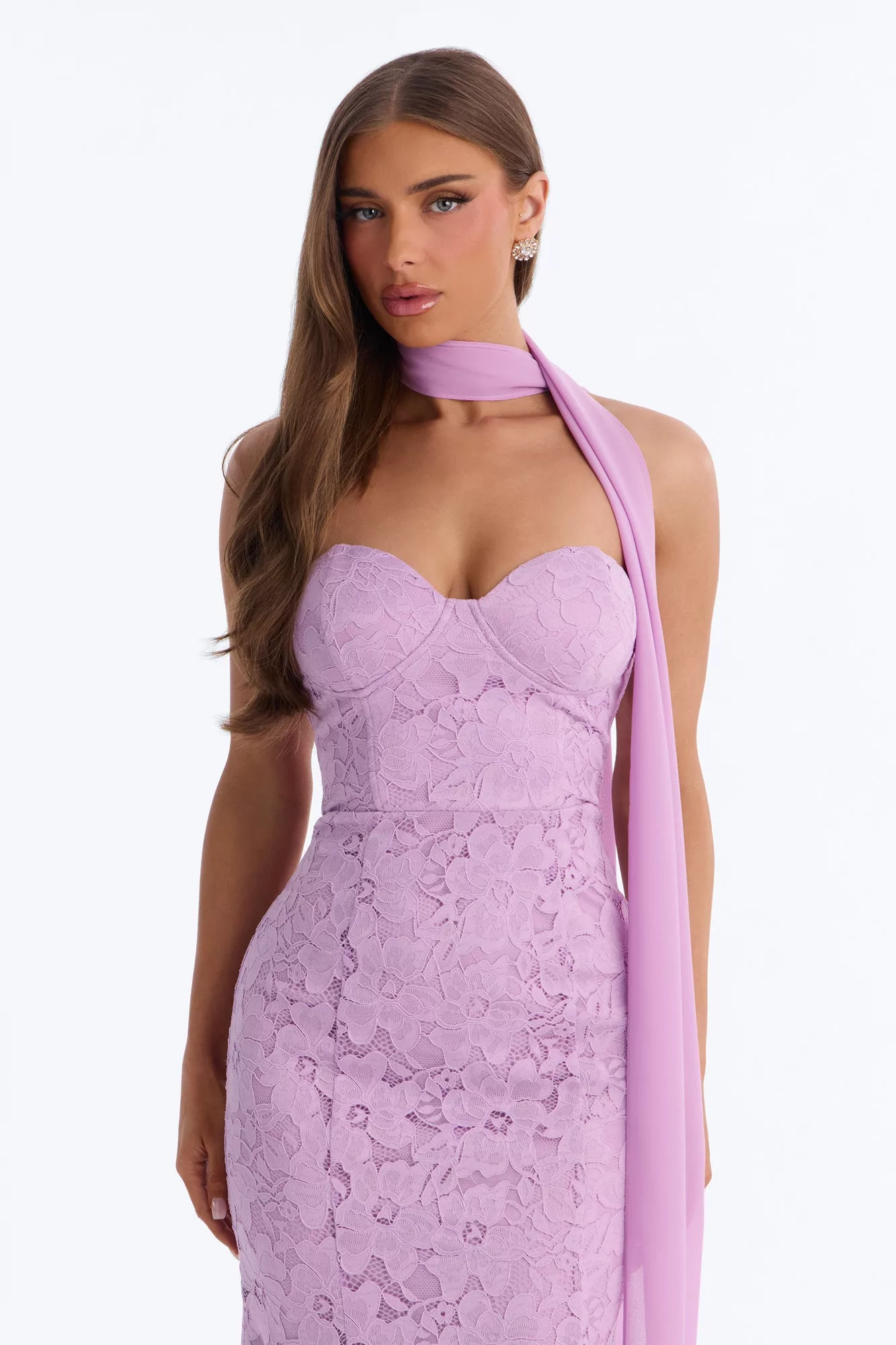 Amorette Lace Gown - Lavender