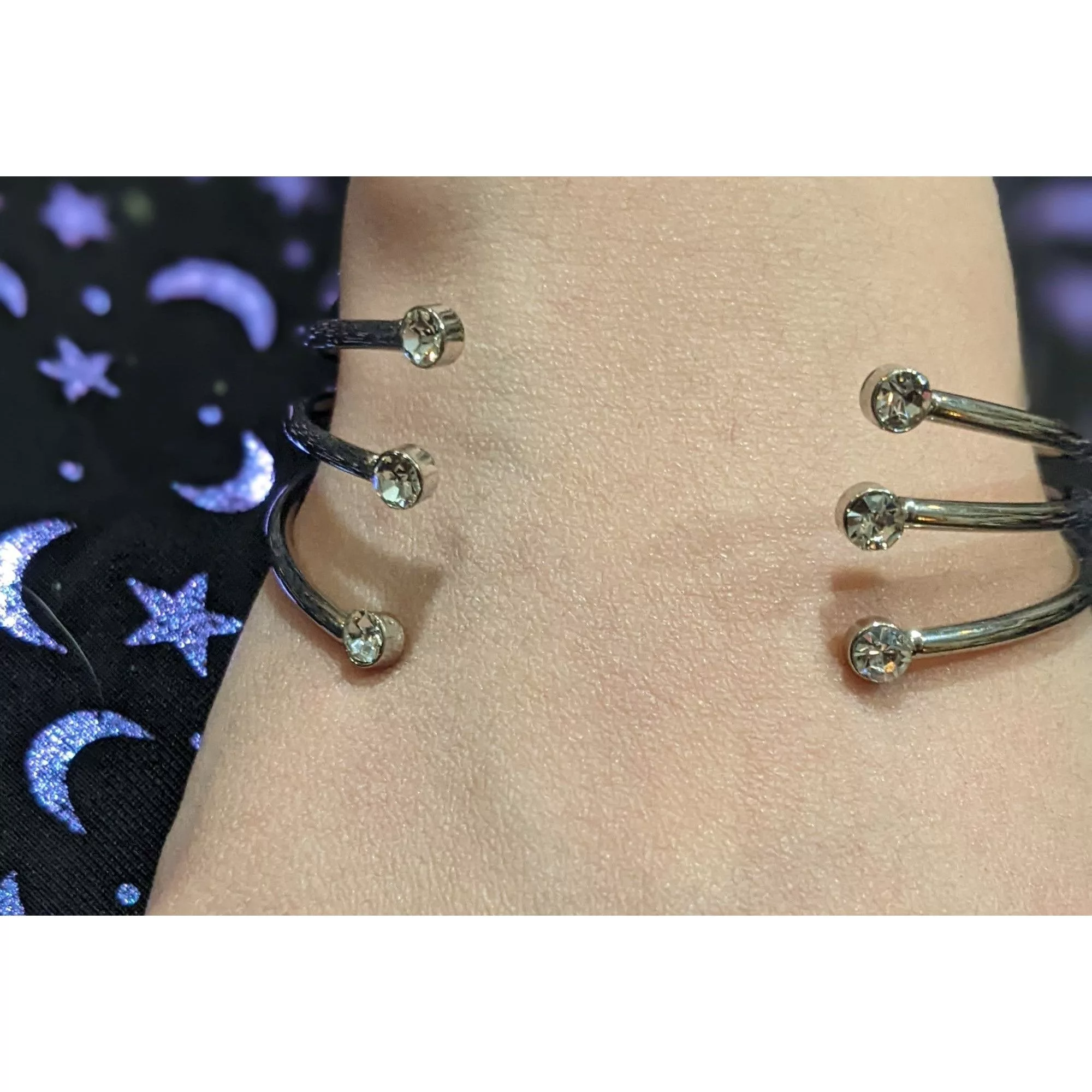 Other Bracelets Other Silver Rhinestone Open Cuff Bangle Bracelet