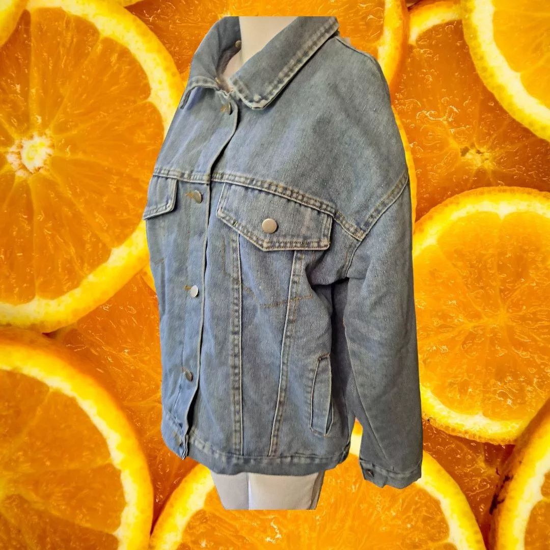 Other Light Jackets Other NWT Fleece Lined Denim Button Up Jacket Size Small Blue