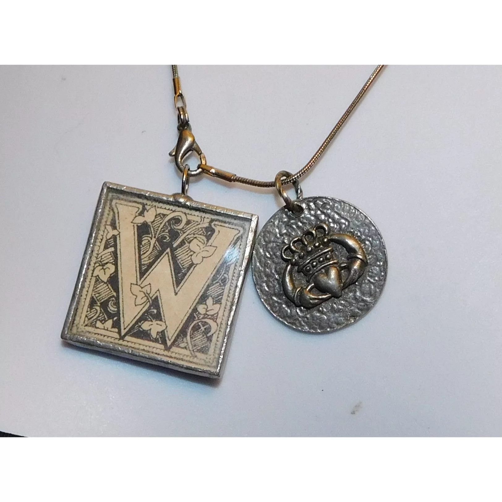 Other Necklaces Other W Initial Claddagh Necklace Multi