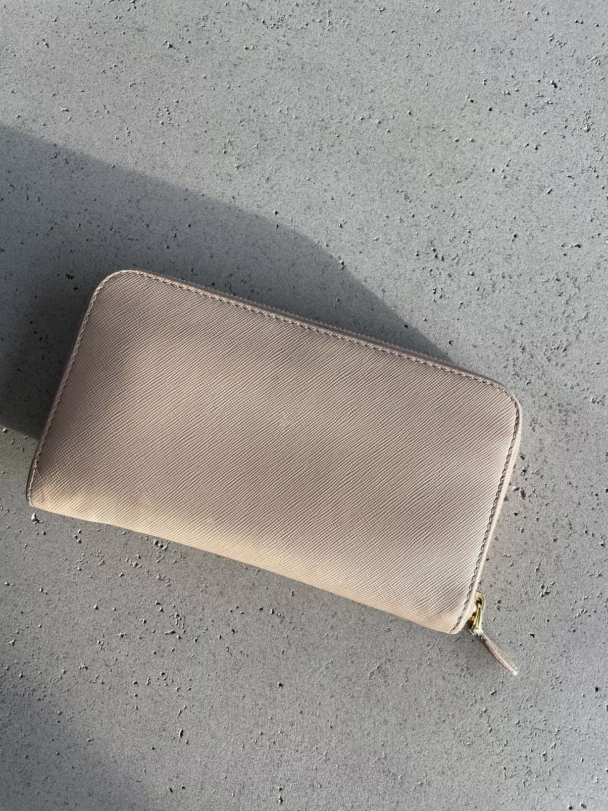 Prada Wallets Prada Saffiano Leather Zippy Wallet Beige