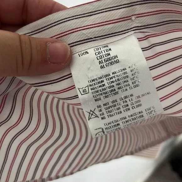Versace Shirts Button Ups Versace Collection Striped Button Down Embroidered Logo Men'