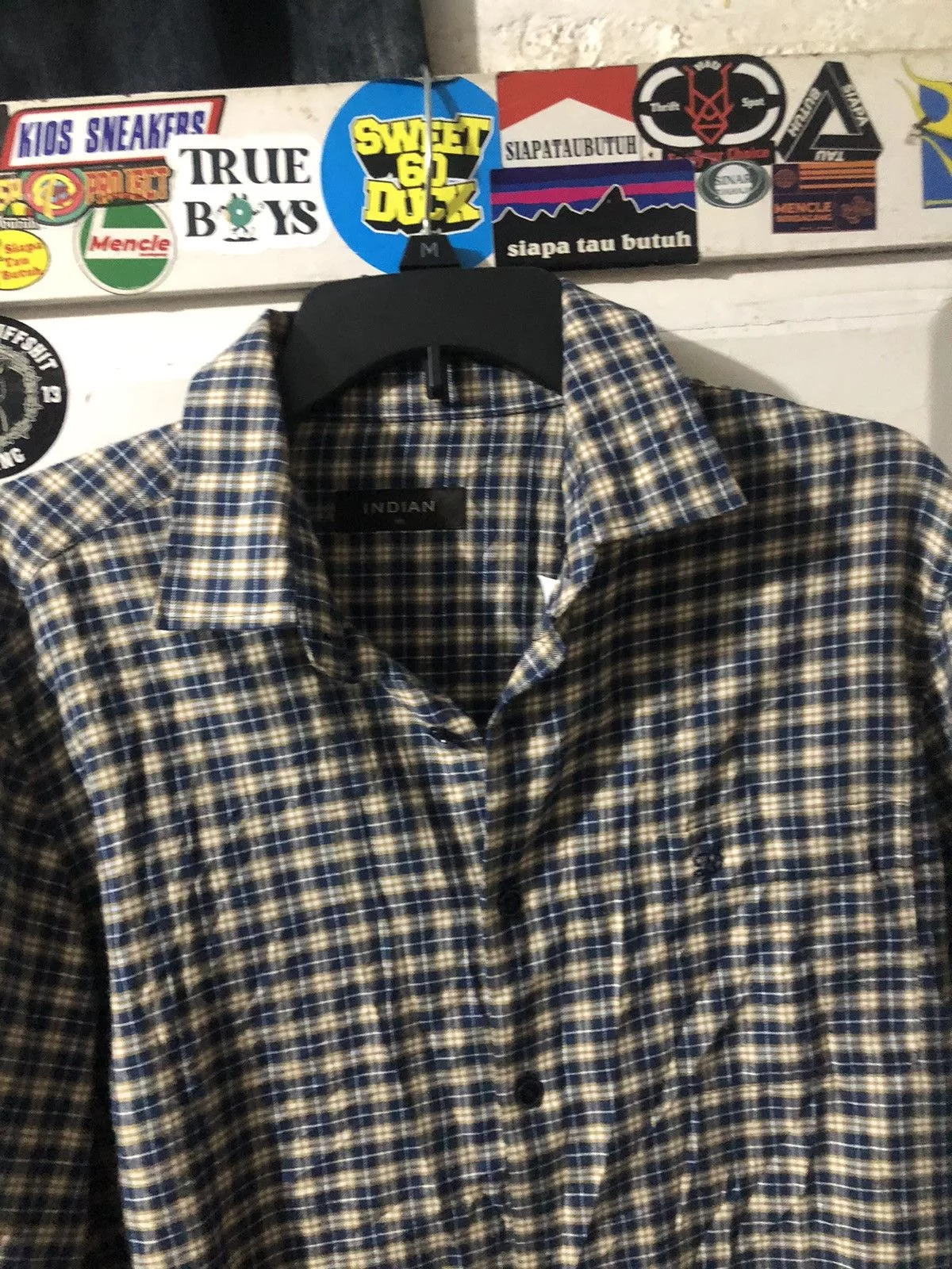 Flannel Shirts Button Ups FLANNEL x INDIAN BLUE/YELLOW/WHITE Multi