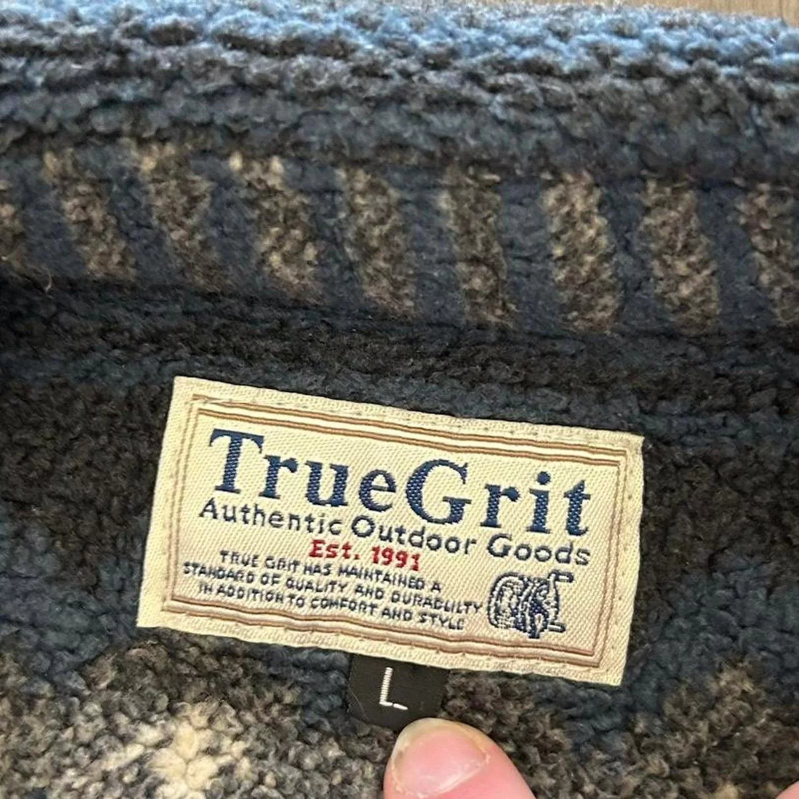 Vintage Heavy Coats Vintage True Grit Pattern Flannel Coat Blue