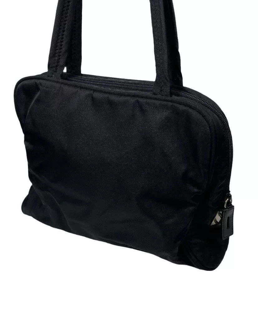 Prada Shoulder Bags Prada Tessuto Nylon Shoulder Bag Black
