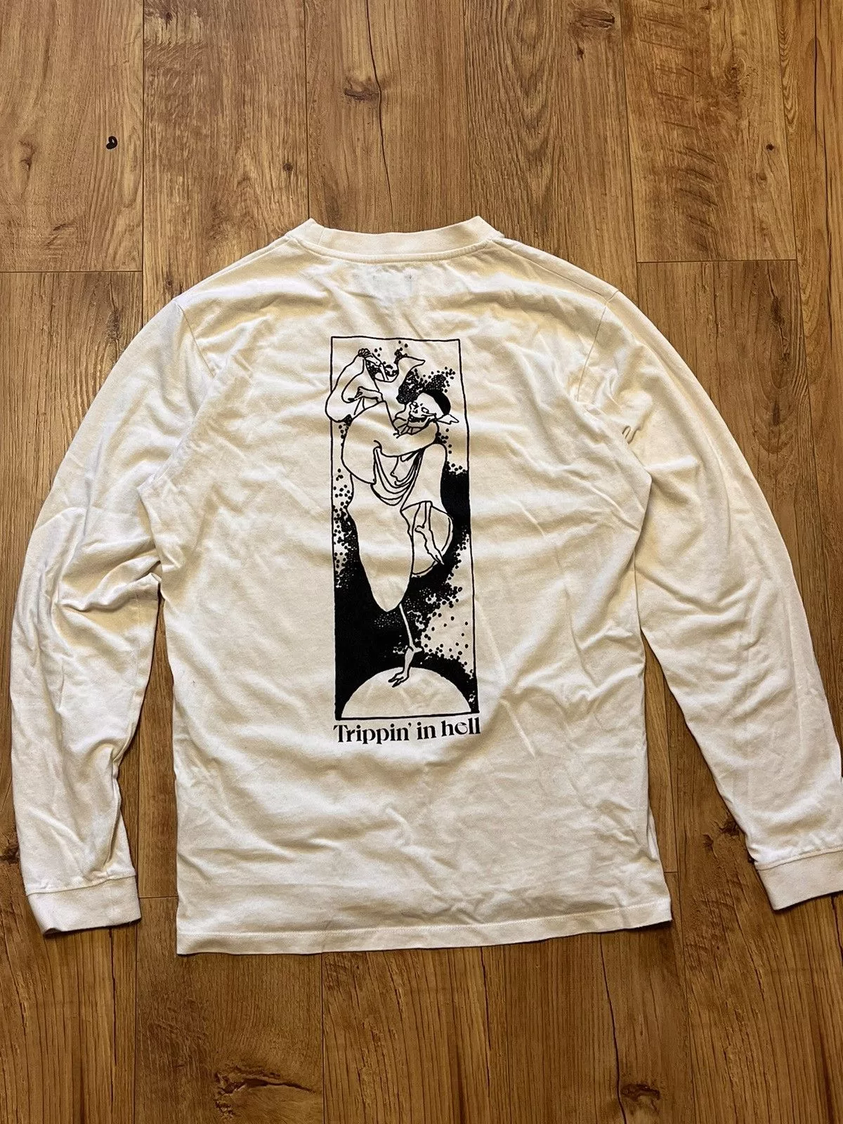 Edwin Long Sleeve T Shirts Edwin × Japanese Brand Edwin ‘Tripping In Hell’ Longsleeve T-shirt White