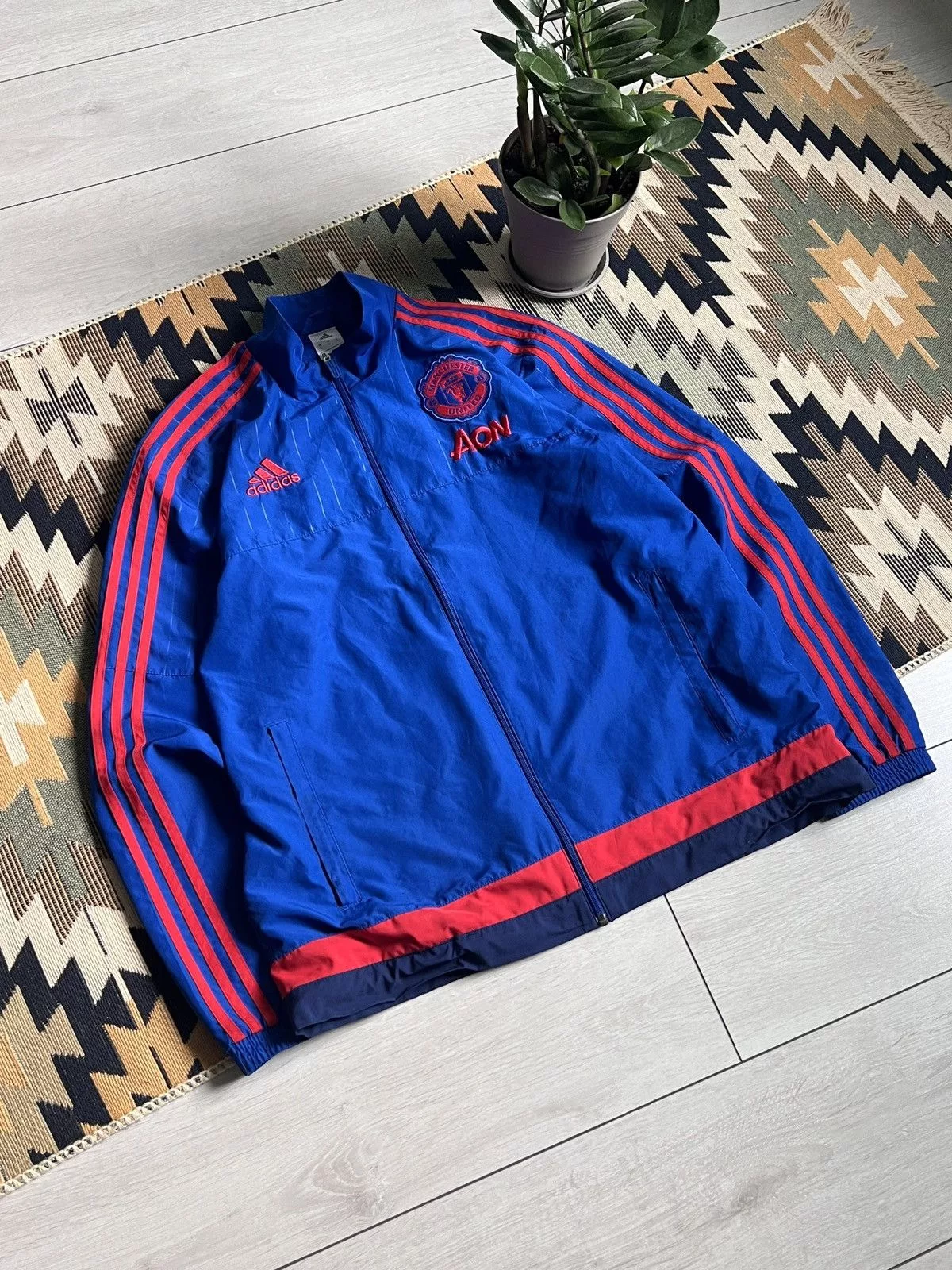 Adidas Light Jackets Adidas × Vintage Vintage Adidas 2015 Manchester United Jacket Blue Sportswear