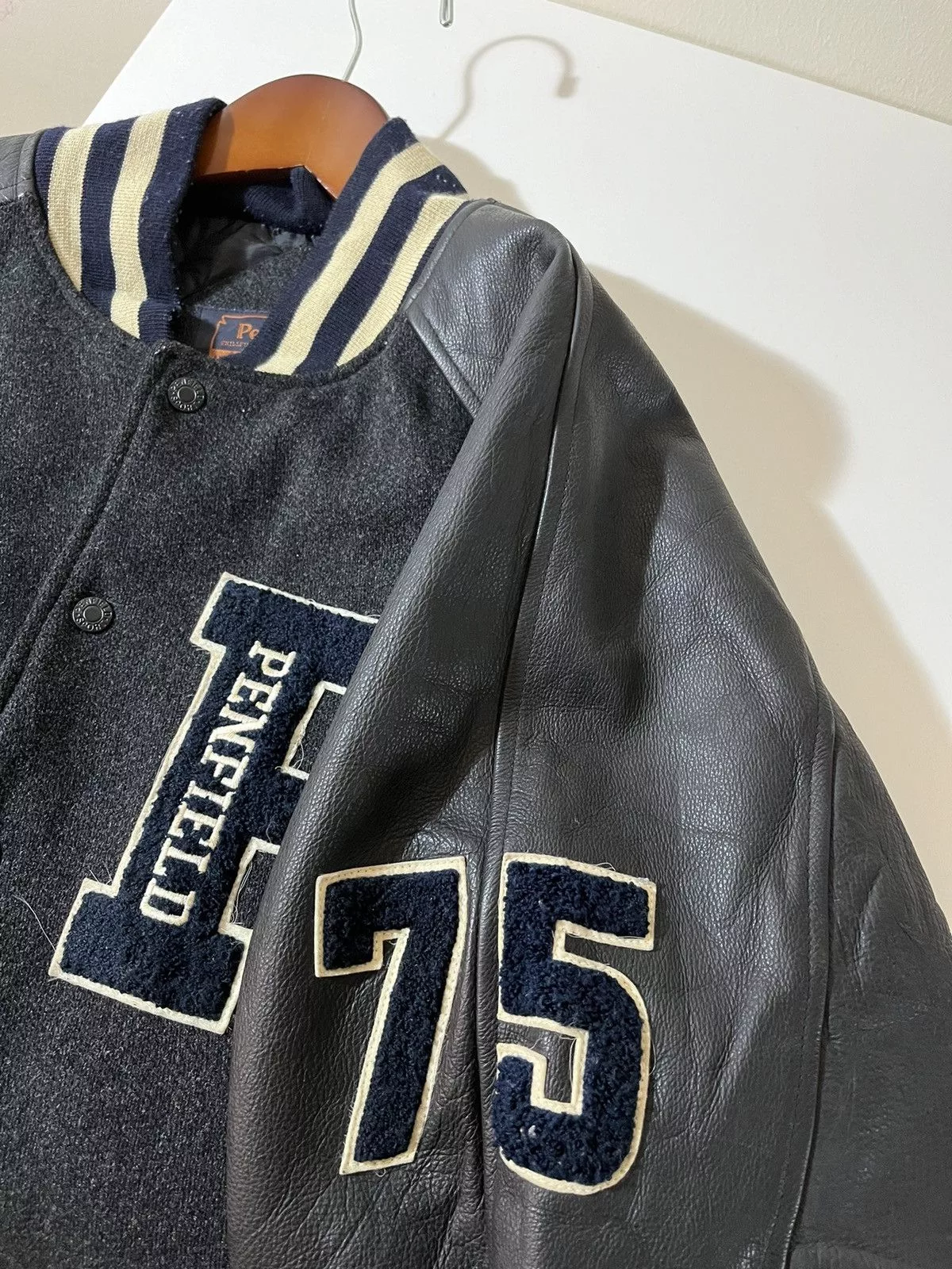 Penfield Leather Jackets Penfield × Vintage Penfield Varsity Jacket Black