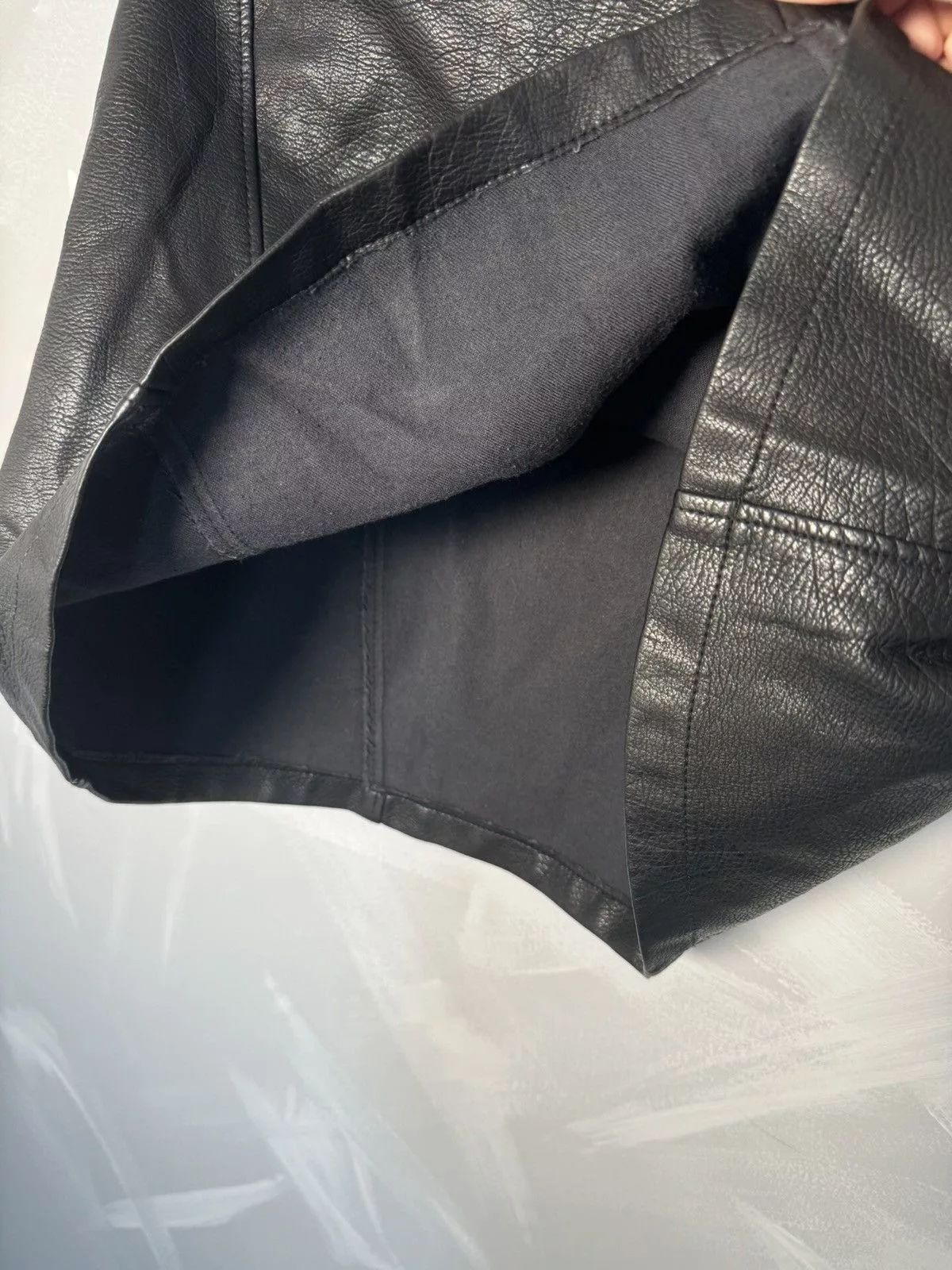 Genuine Leather Mini Skirts Genuine Leather × Zara Zara Basic Black Leather Mini Skirt Avant Garde Emo Goth Avant-Garde