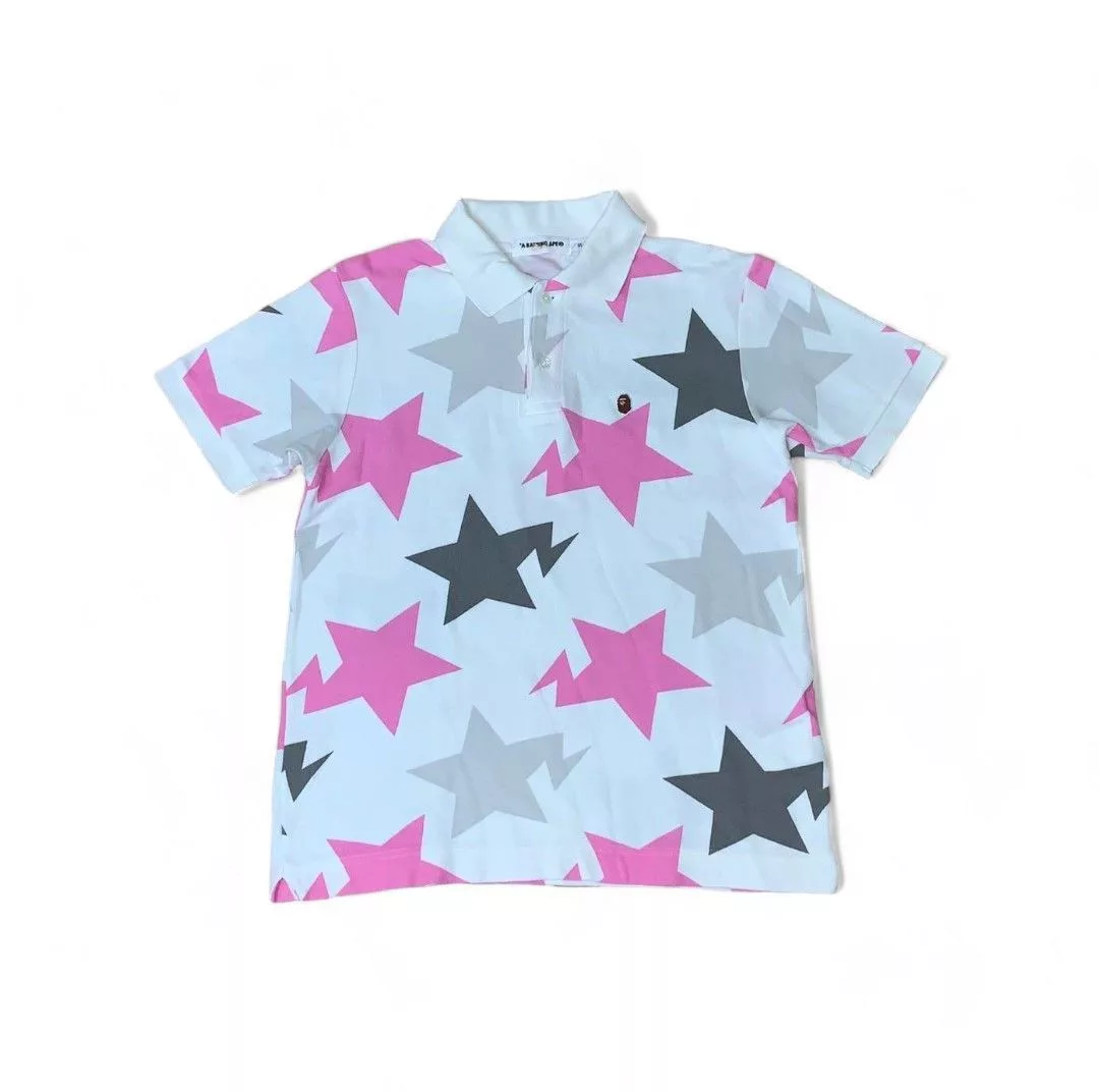 Bape Polos A Bathing Ape (BAPE) - S Polo Shirt Bapesta Vintage Pink White