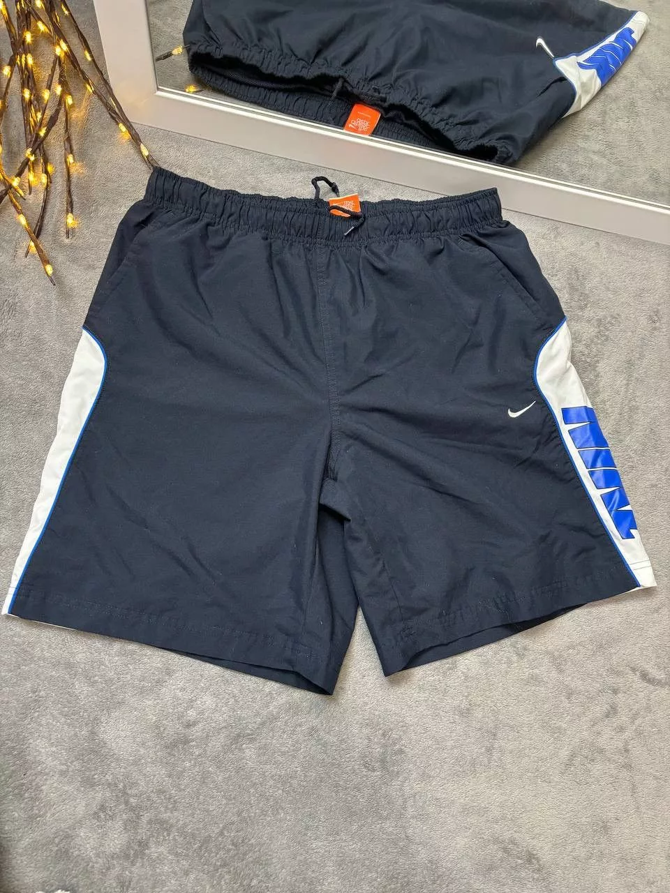 Nike Shorts Nike × Vintage Vintage Y2K Nike Nylon Swoosh Logo Shorts Blue Streetwear