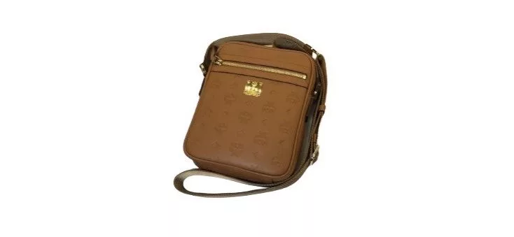 MCM Bags Luggage MCM Gold Logo Monogram Crossbody Messenger Bag Fall 2022 Brown