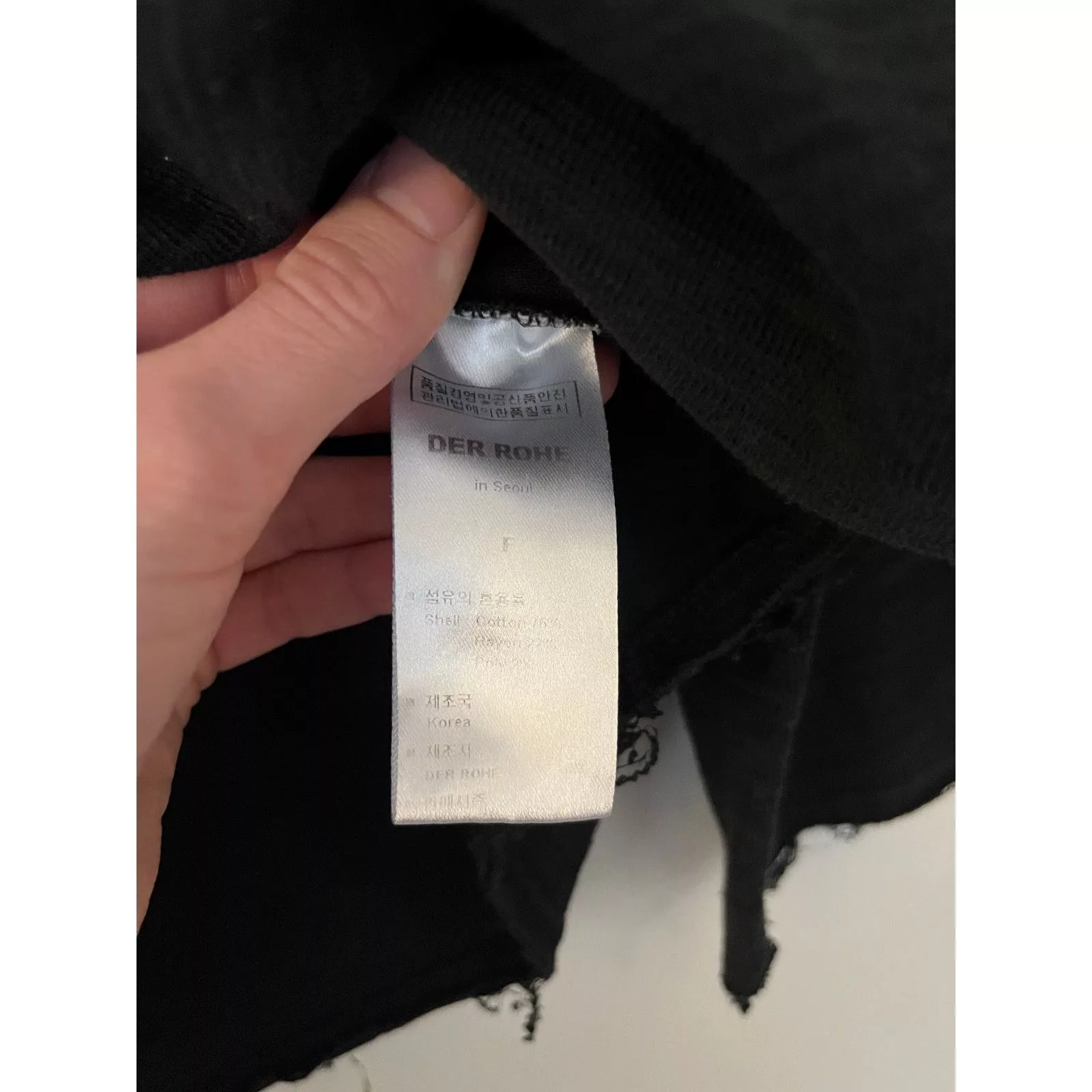 Designer Blouses Designer Der Rohe Black Long Sleeve Raw Hem Top Sz M