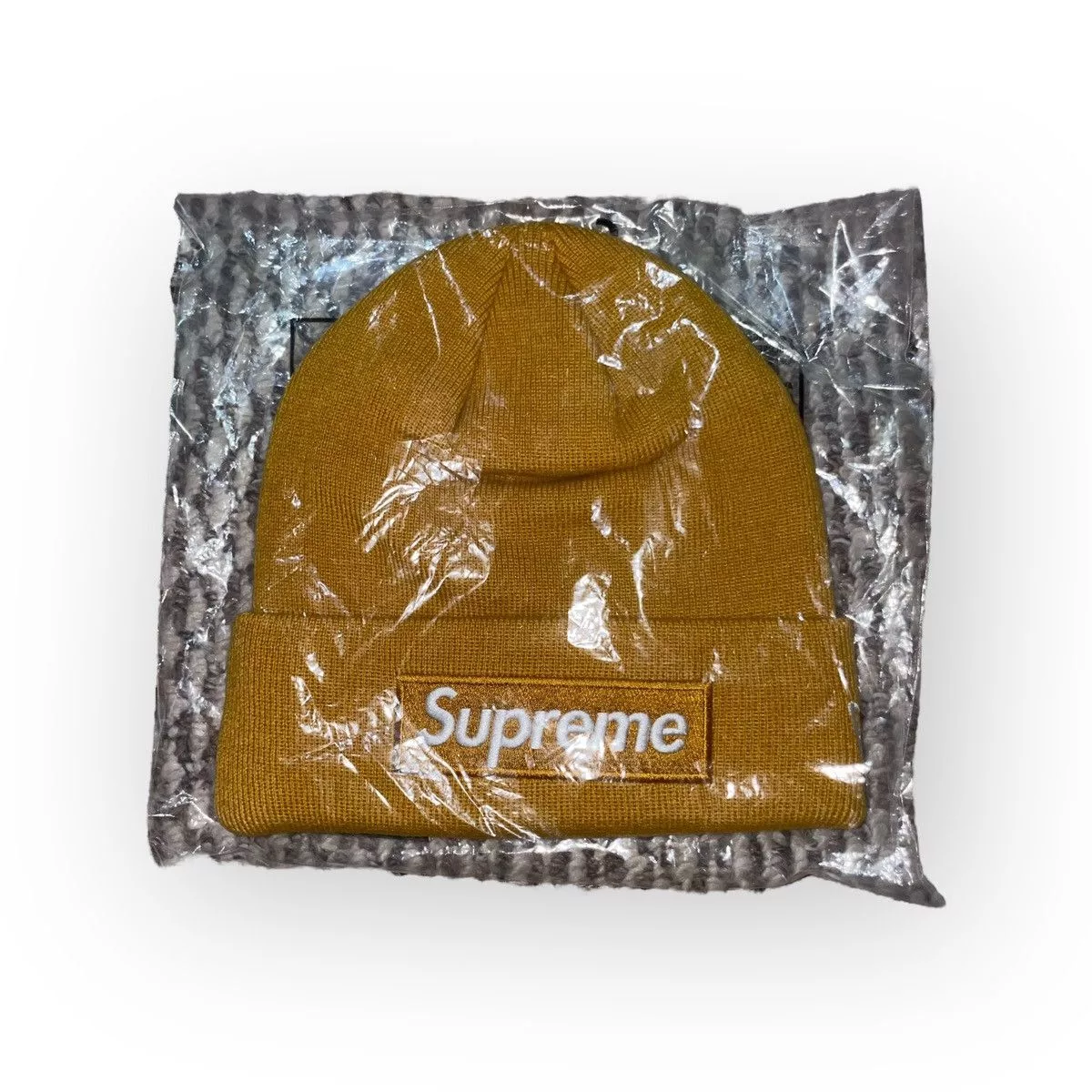 Supreme Hats Supreme New Era Box Logo Beanie Yellow
