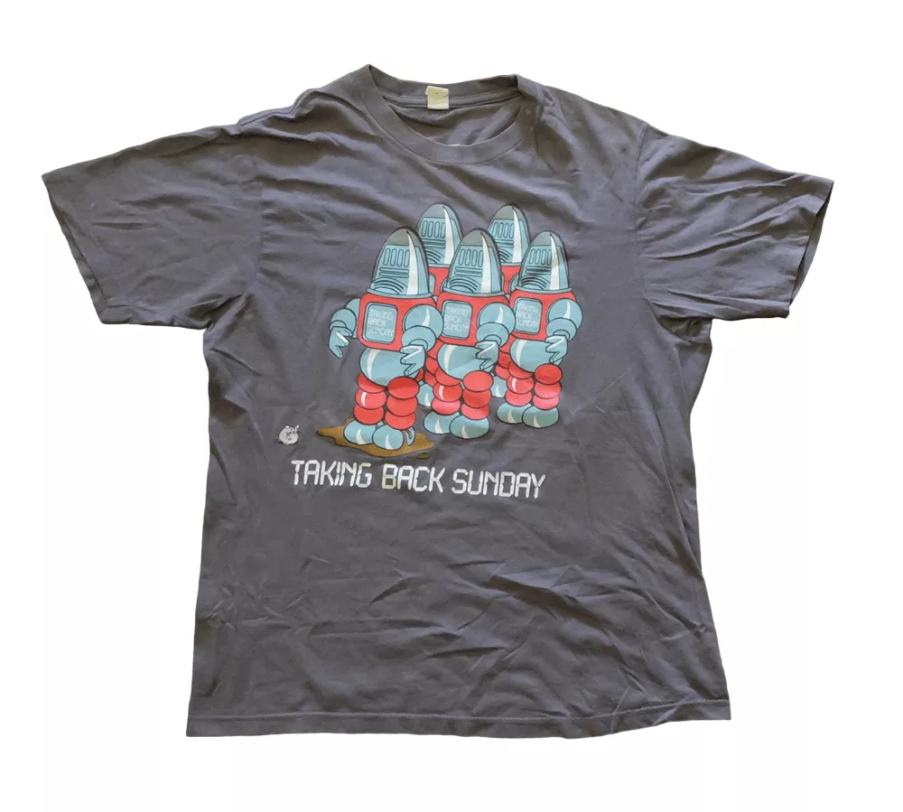 Band Tees Short Sleeve T Shirts Band Tees Taking Back Sunday Gray