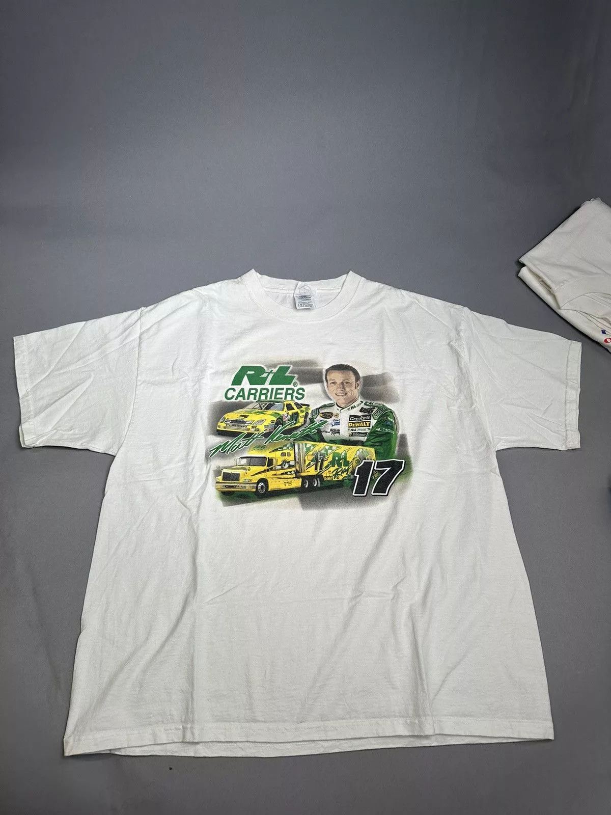 Delta Short Sleeve T Shirts Delta × NASCAR × Vintage Matt Kenseth “RL Racing 17” Y2K Vintage NASCAR Tee White