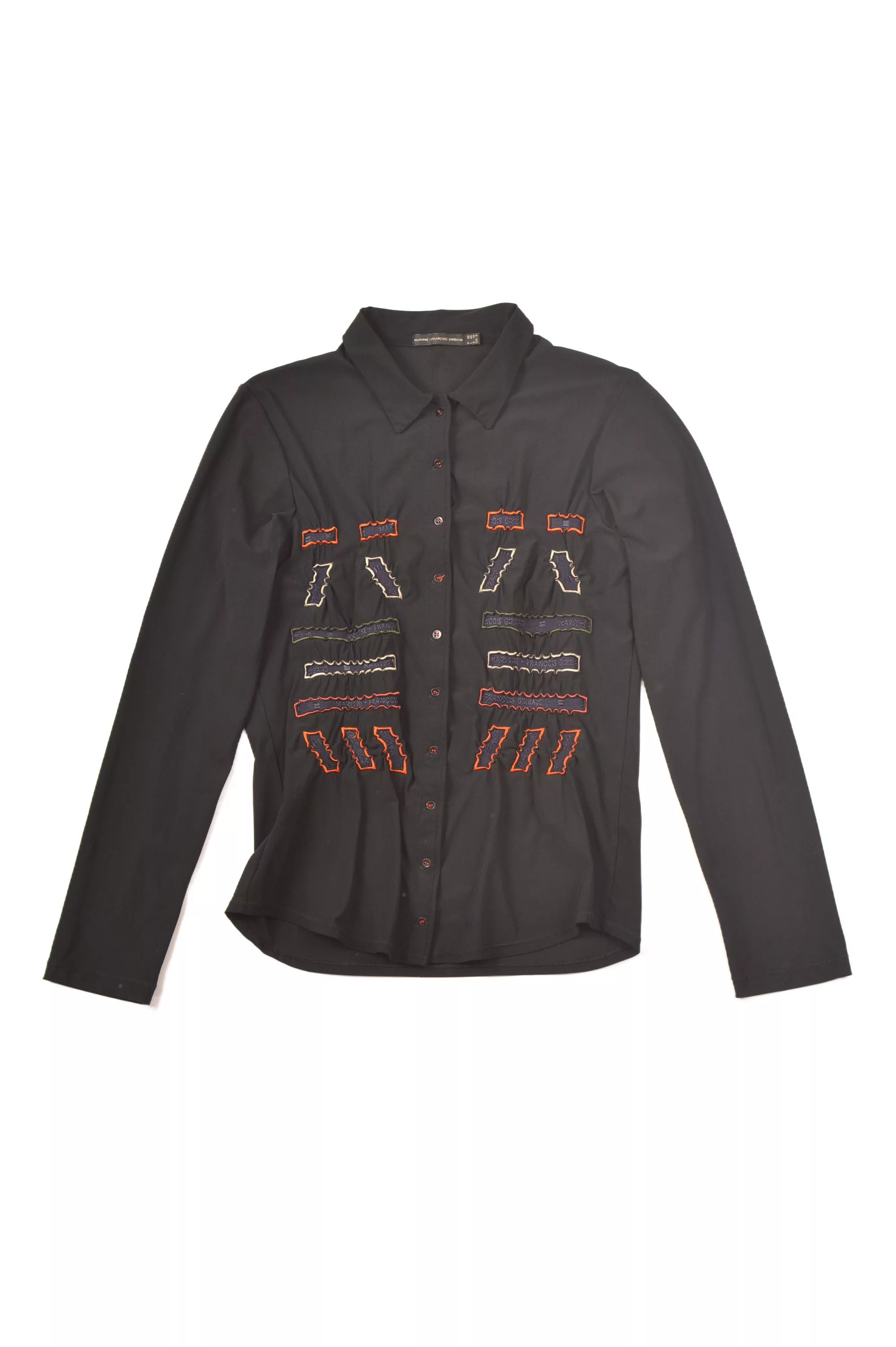 Designer Button Ups Designer × Marithe + Francois Girbaud × Vintage Marithe Francois Girbaud Cravatatakiller Button Shirt Black
