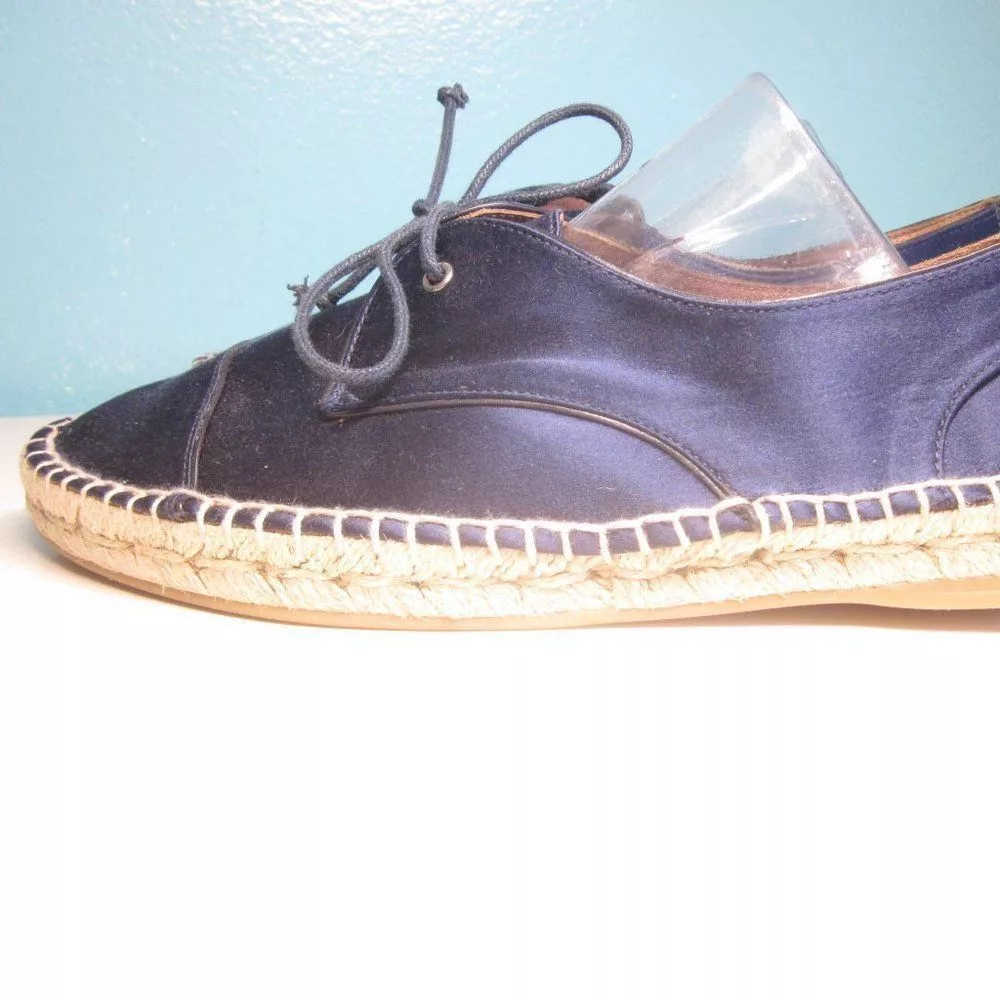 Tabitha Simmons Flats Tabitha Simmons Blue Satin Espadrilles 38 7.5