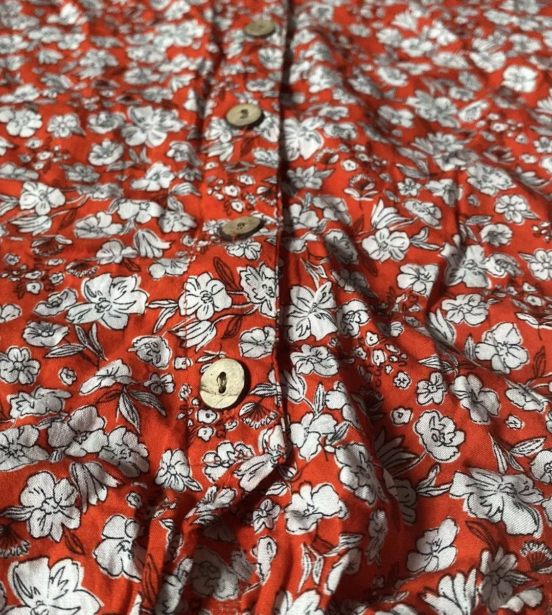 Other Blouses Other Cynthia Rowley, Poppy, Floral, Button Down Blouse Red
