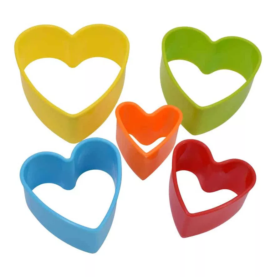 Colored Heart Cutters 5pc