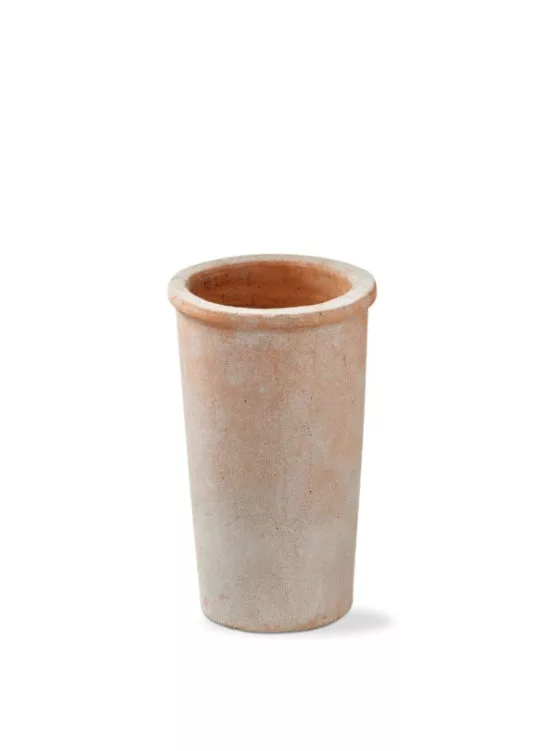 Terracotta Whtwash Planter Tall Med.