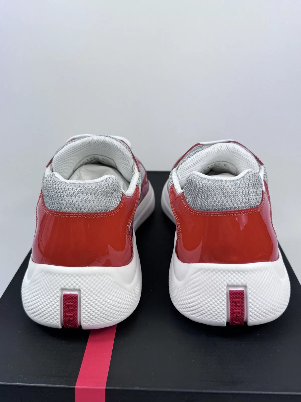 Prada Low Top Sneakers Prada PATENT FINISH SNEAKERS Orange
