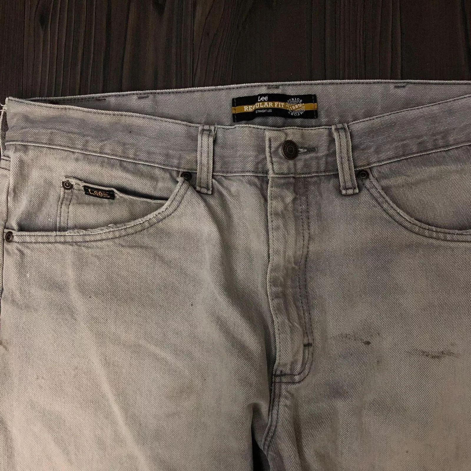 Lee Casual Pants Men’s Grey Distressed Lee Pants | 36x32 Gray