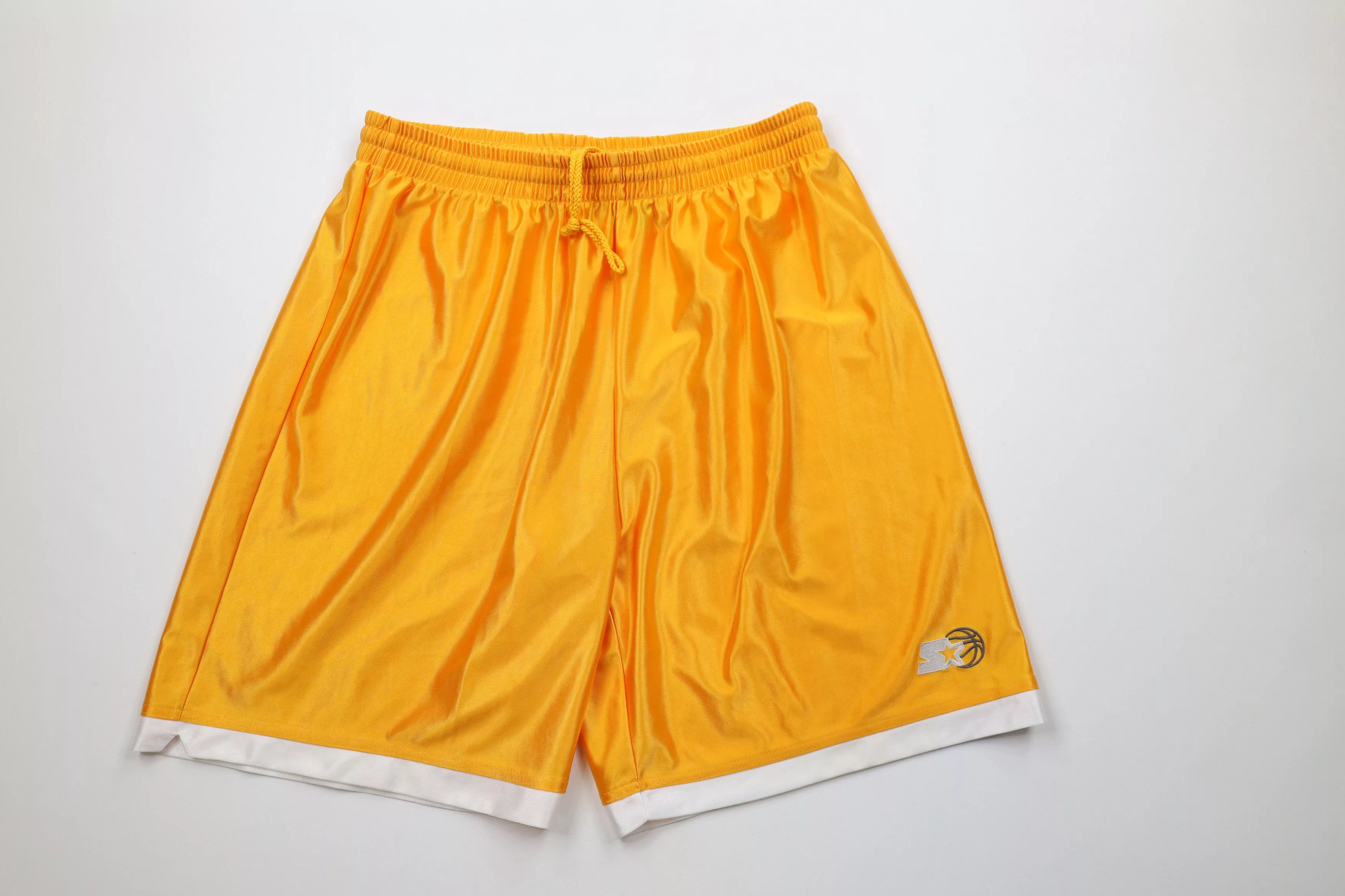 Starter Shorts Starter × Vintage Vintage 90s Starter Above Knee Silky Basketball Shorts Yellow