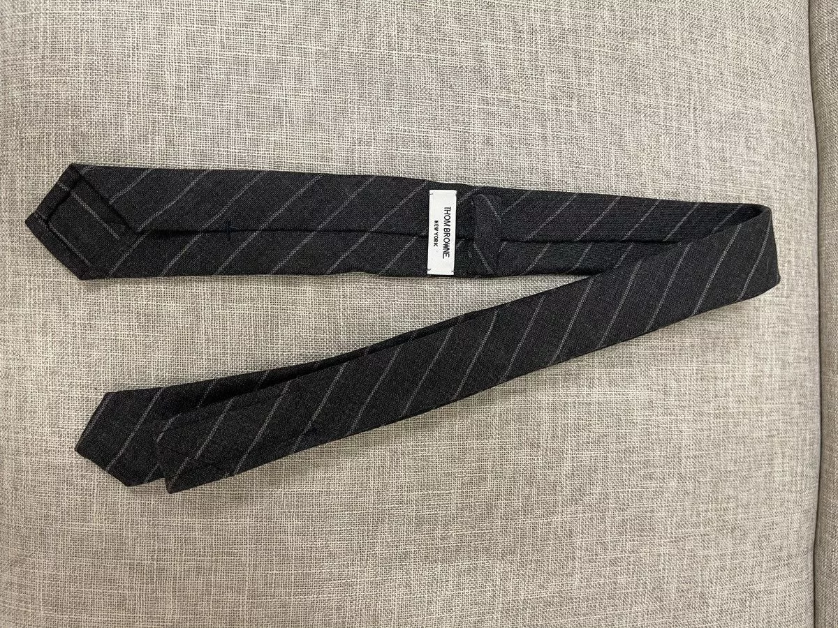 Thom Browne Ties Pocketsquares Thom Browne Grey Stripe - Tie Gray