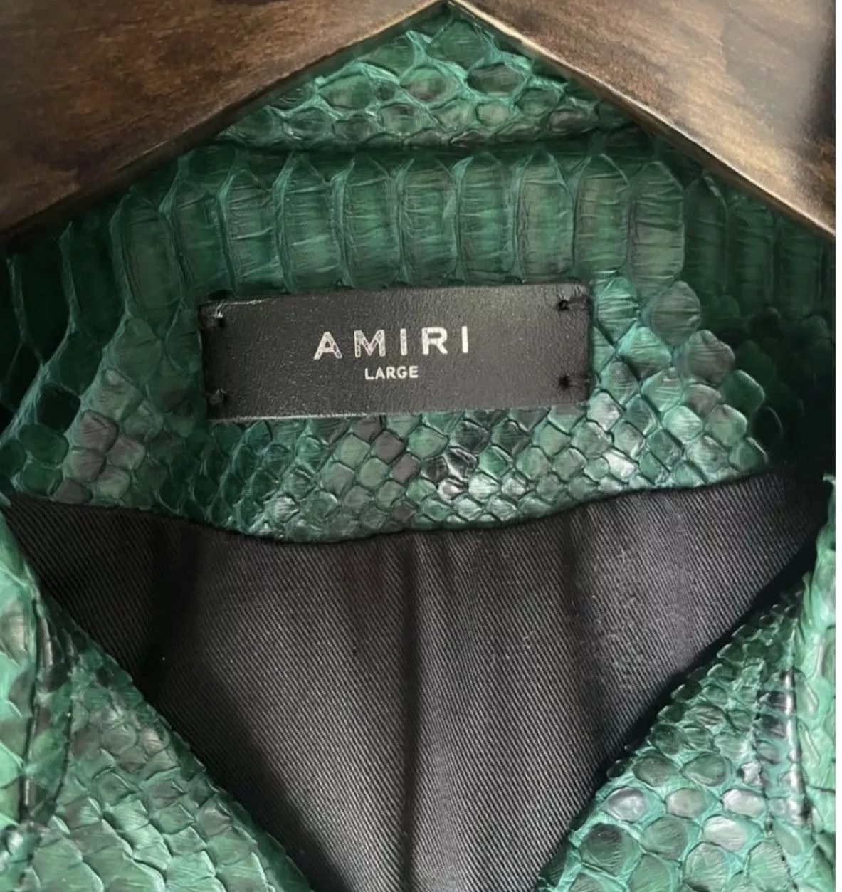 Amiri Leather Jackets Amiri Python jacket Green