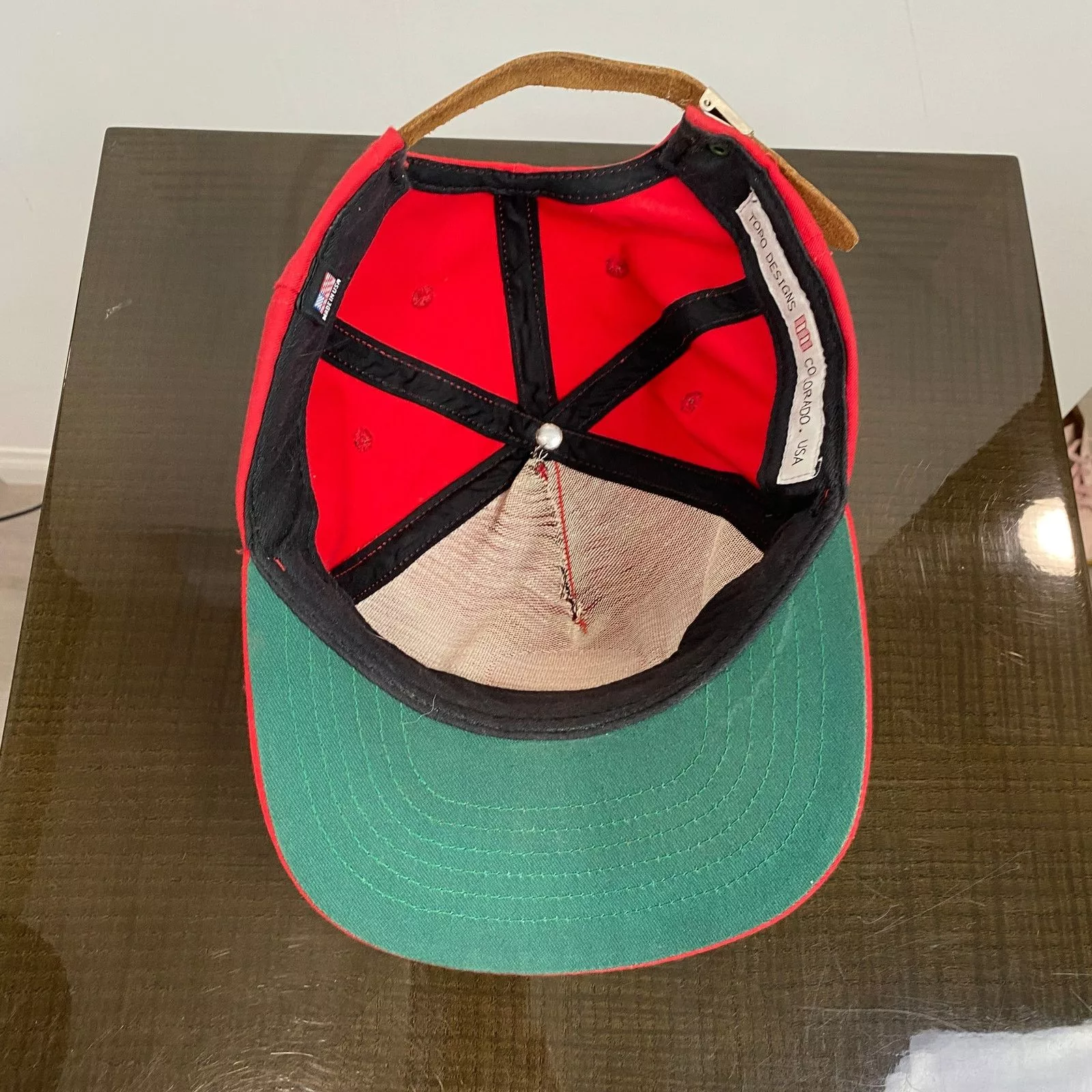 Topo Designs Hats Topo Designs Ranger Hat Leather Strap Adjustable Red