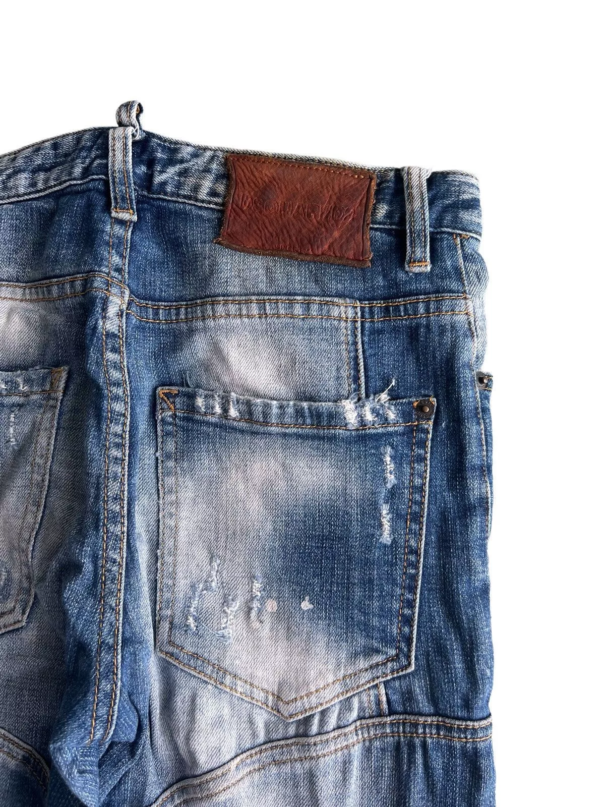 Dsquared2 Denim Dsquared2 × Purple DSQUARED2 Beautiful Patchwork Distressed Skinny Biker Jean Blue
