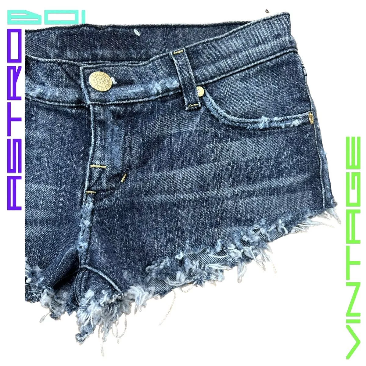 Rock & Republic Shorts ROCK & REPUBLIC DISTRESSED BLUE DENIM SHORTS _ 28"