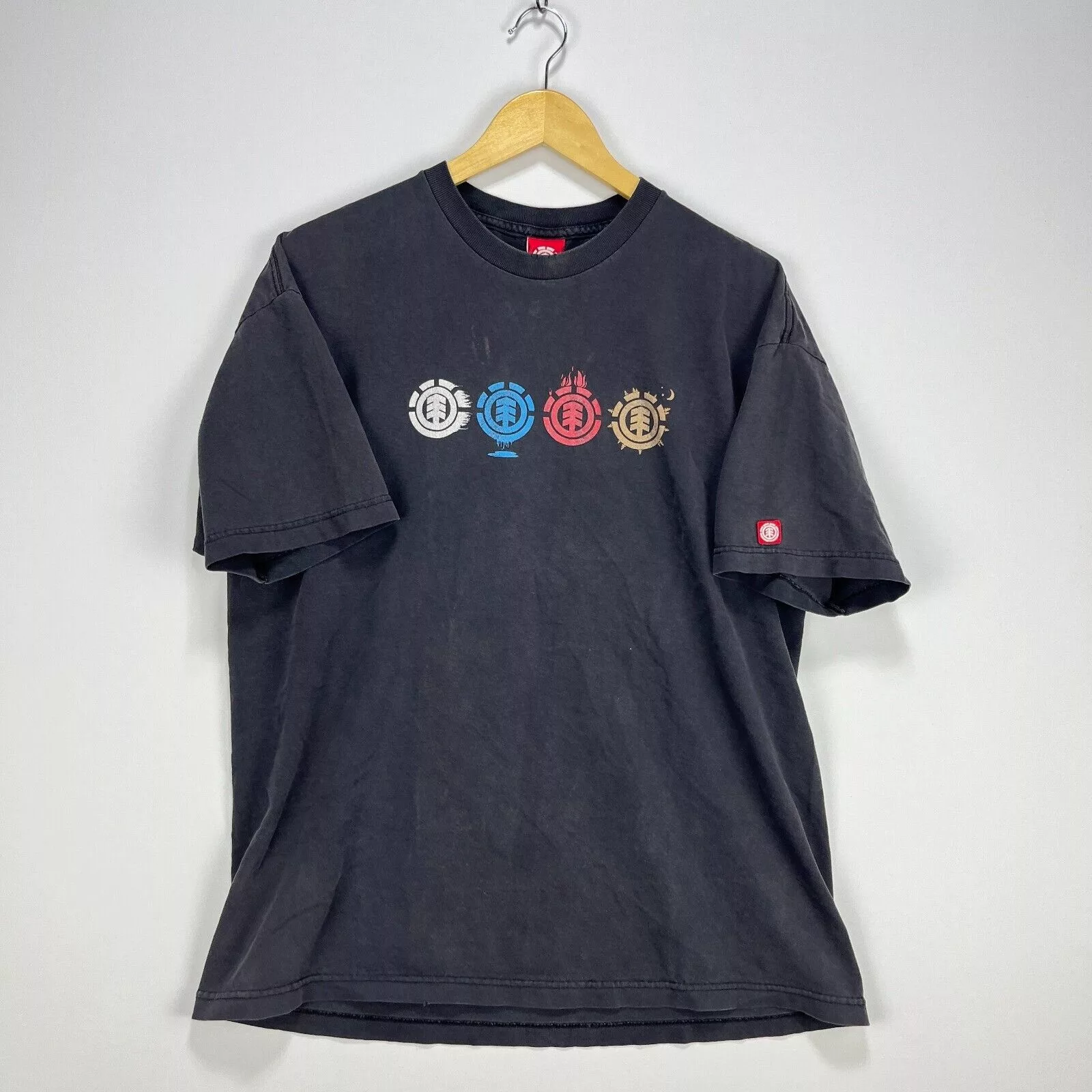 Element Short Sleeve T Shirts Element × Vintage Vintage Y2K Element Skateboard T Shirt XL Black